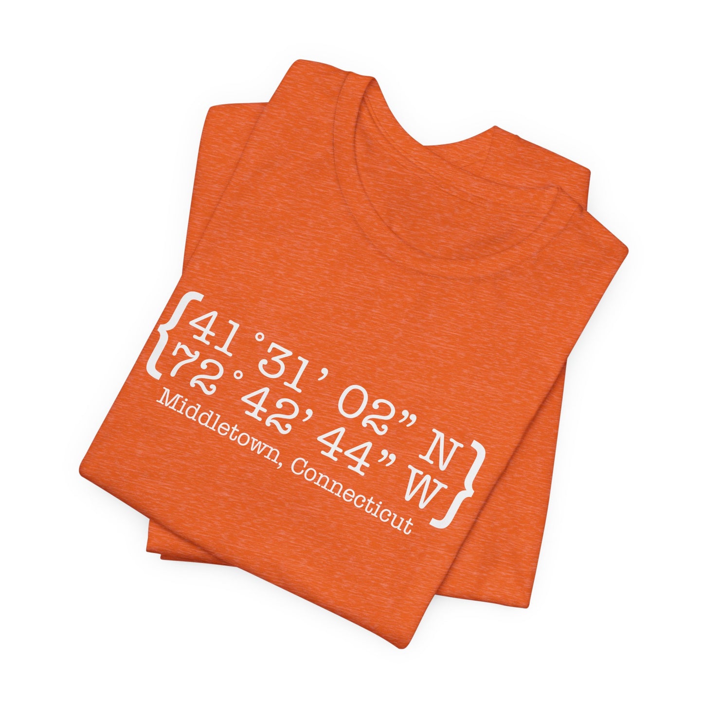 Middletown Coordinates /// middletown CT unisex tshirt  // finding Connecticut 