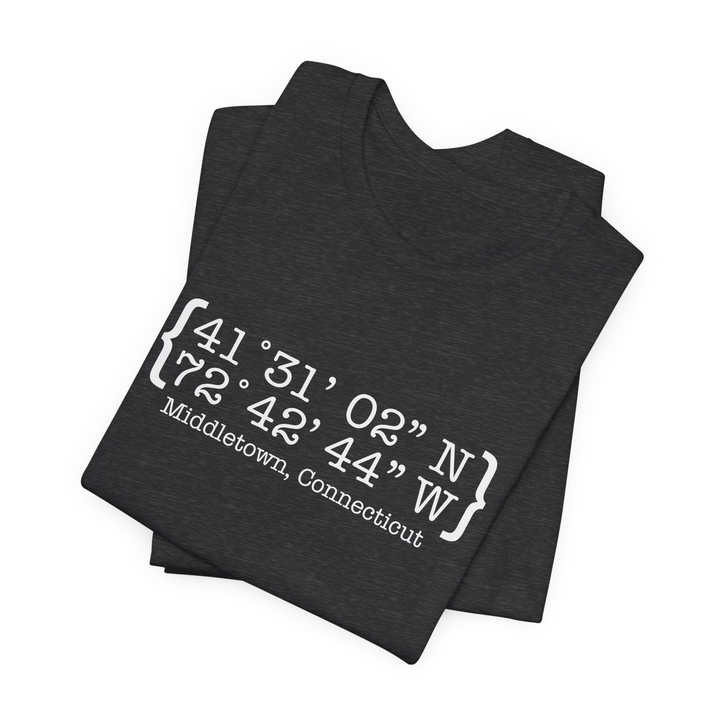 Middletown Coordinates /// middletown CT unisex tshirt  // finding Connecticut 
