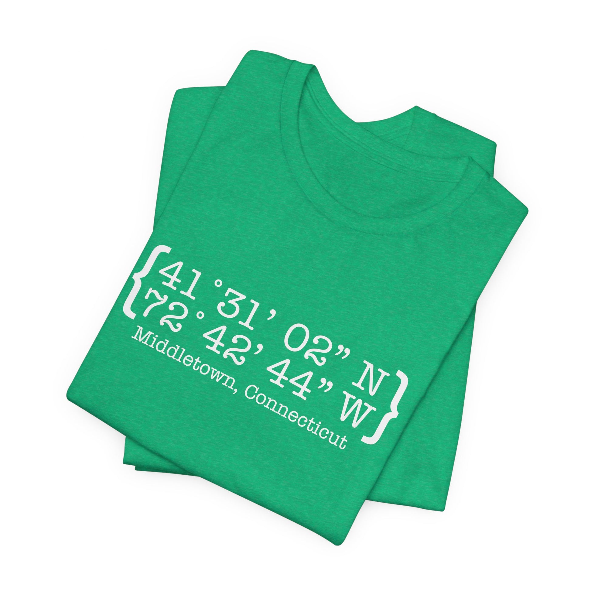 Middletown Coordinates /// middletown CT unisex tshirt  // finding Connecticut 