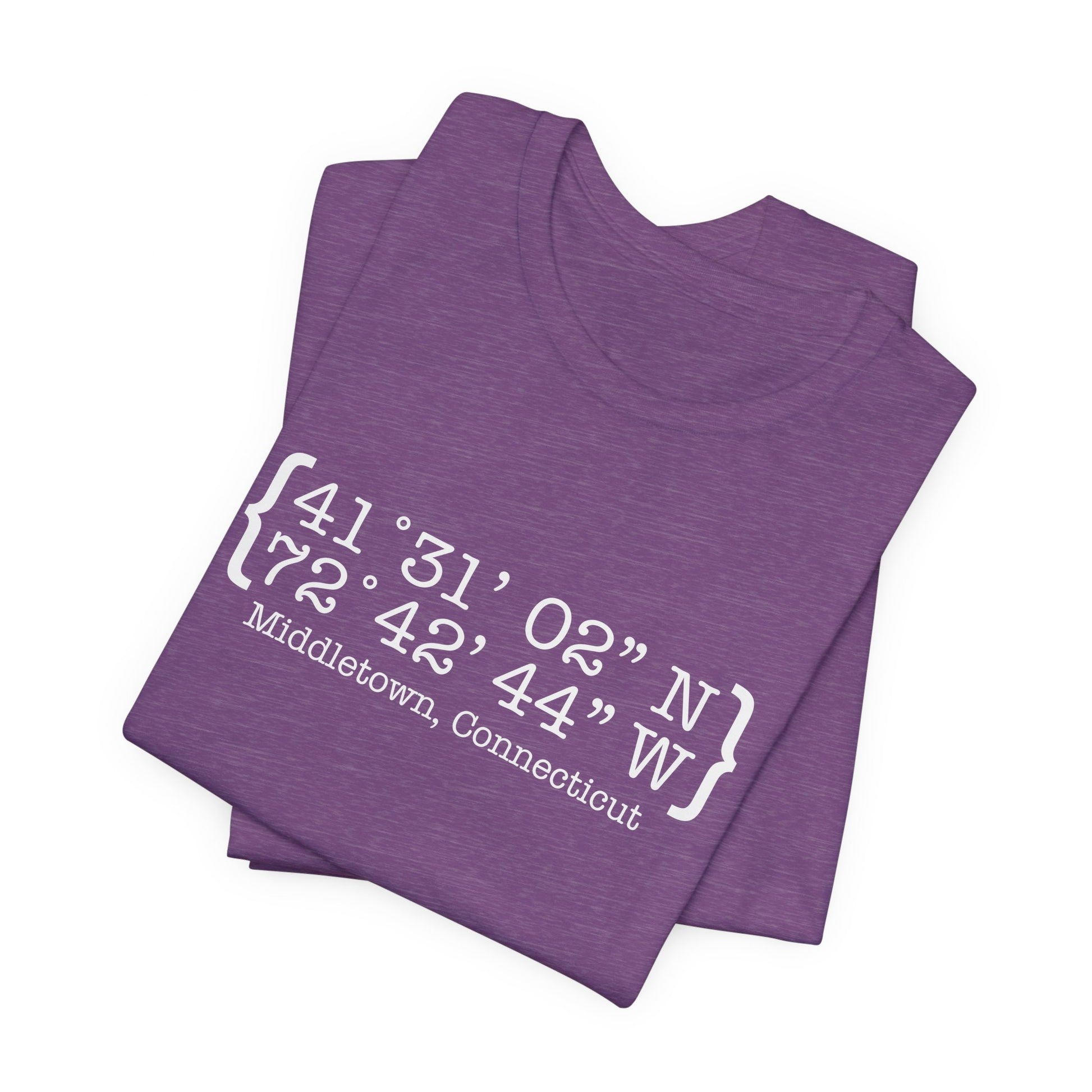 Middletown Coordinates /// middletown CT unisex tshirt  // finding Connecticut 