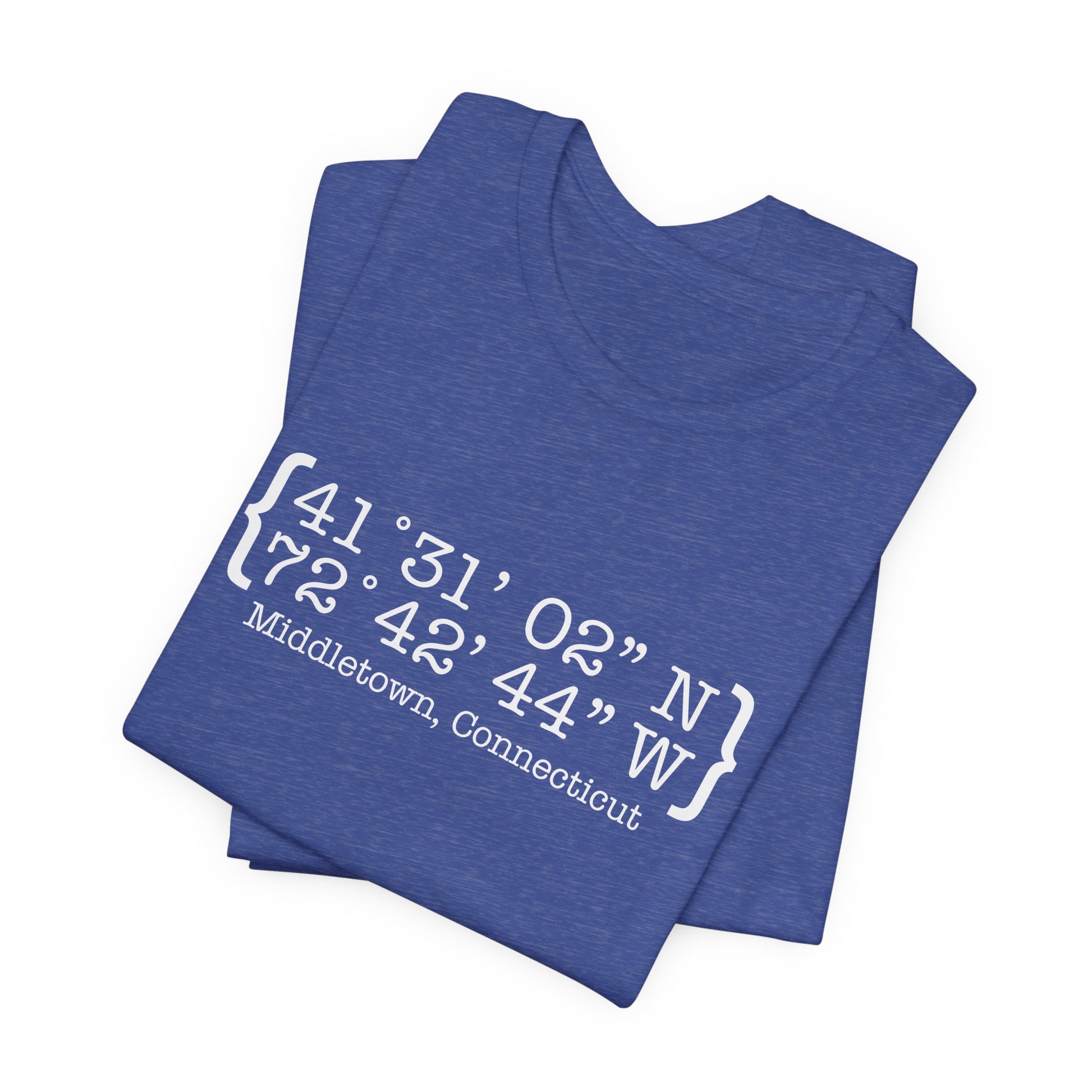 Middletown Coordinates /// middletown CT unisex tshirt  // finding Connecticut 