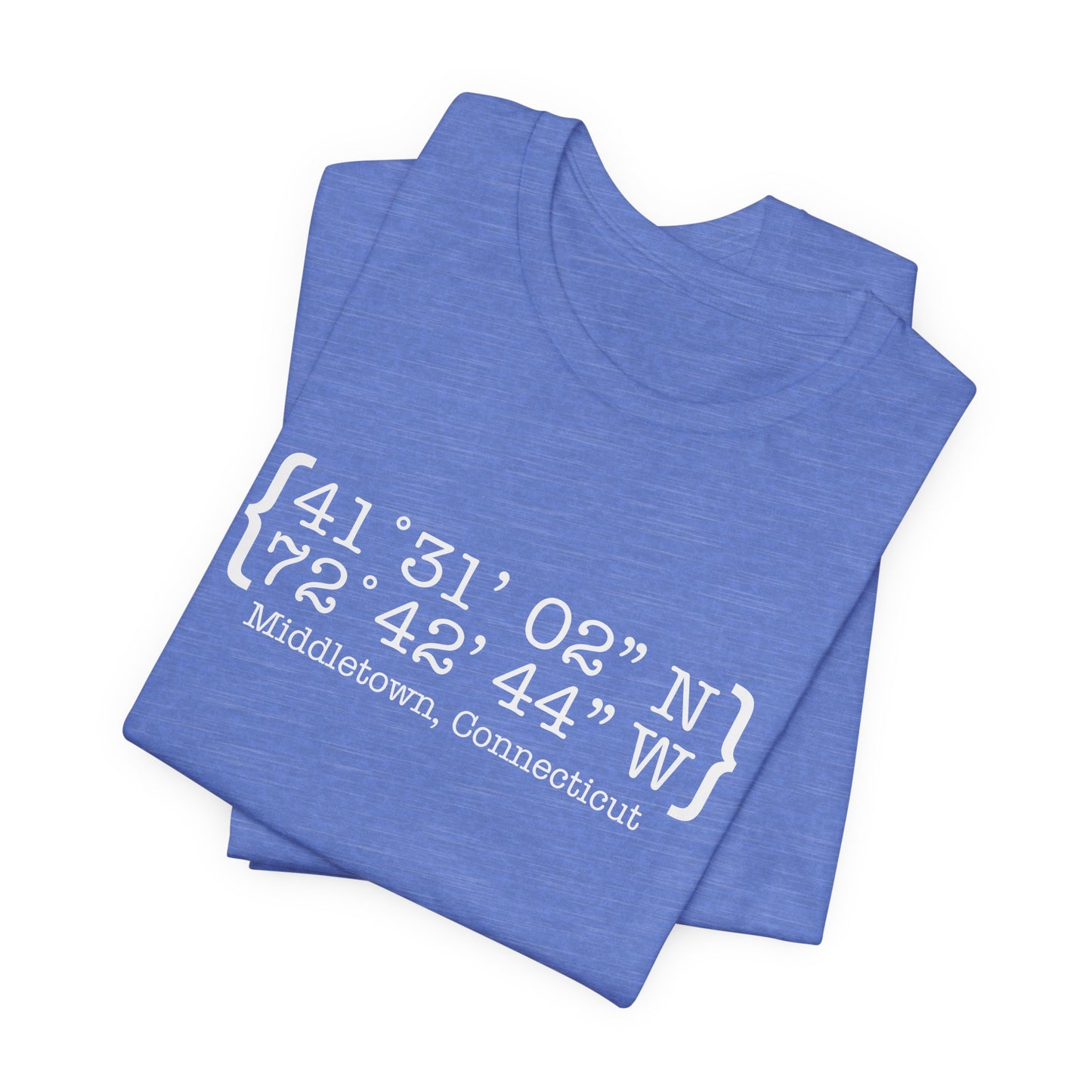 Middletown Coordinates /// middletown CT unisex tshirt  // finding Connecticut 