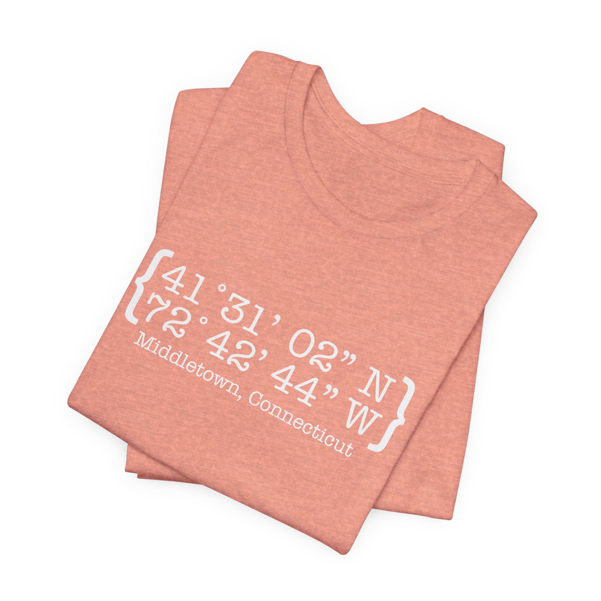 Middletown Coordinates /// middletown CT unisex tshirt  // finding Connecticut 