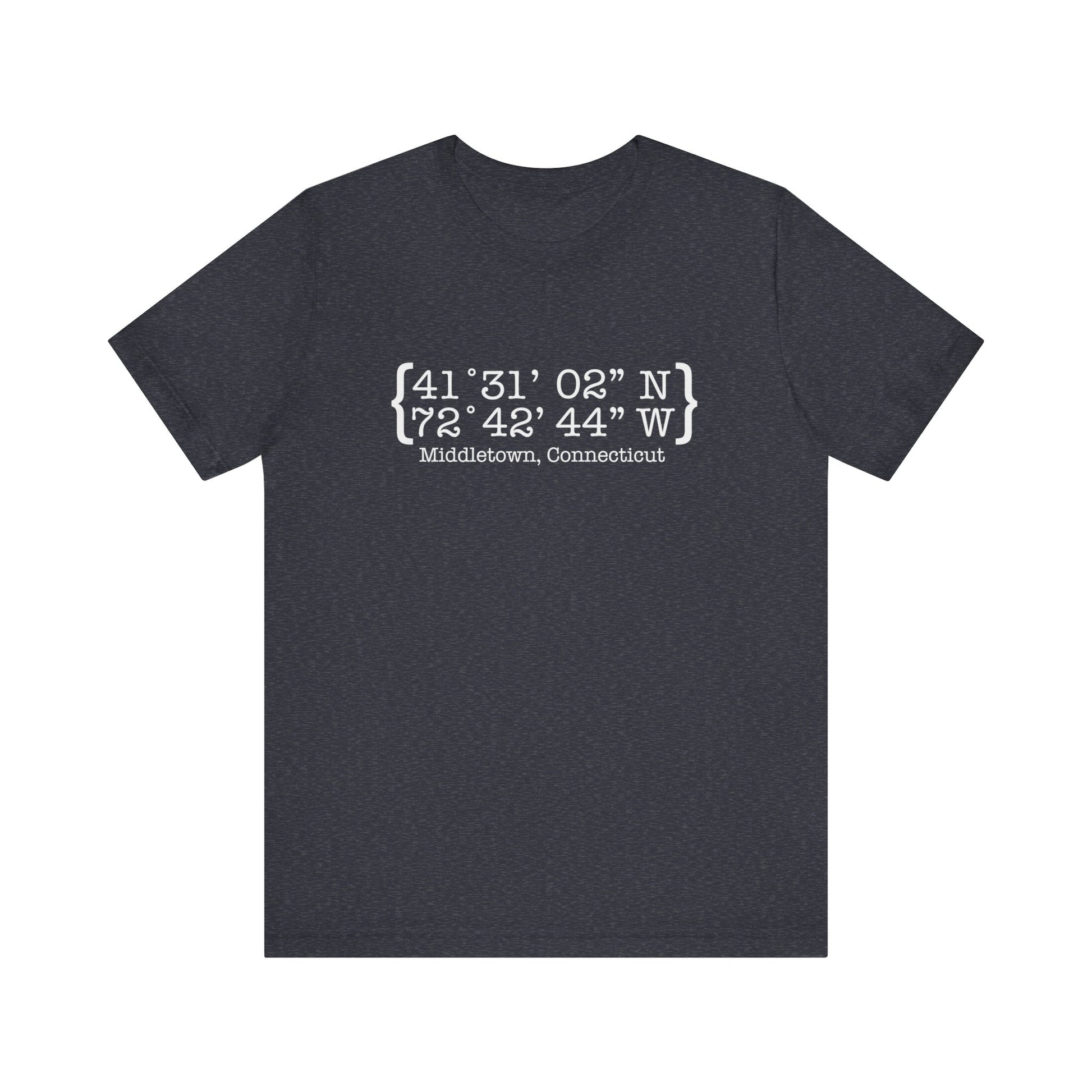 Middletown Coordinates /// middletown CT unisex tshirt  // finding Connecticut 