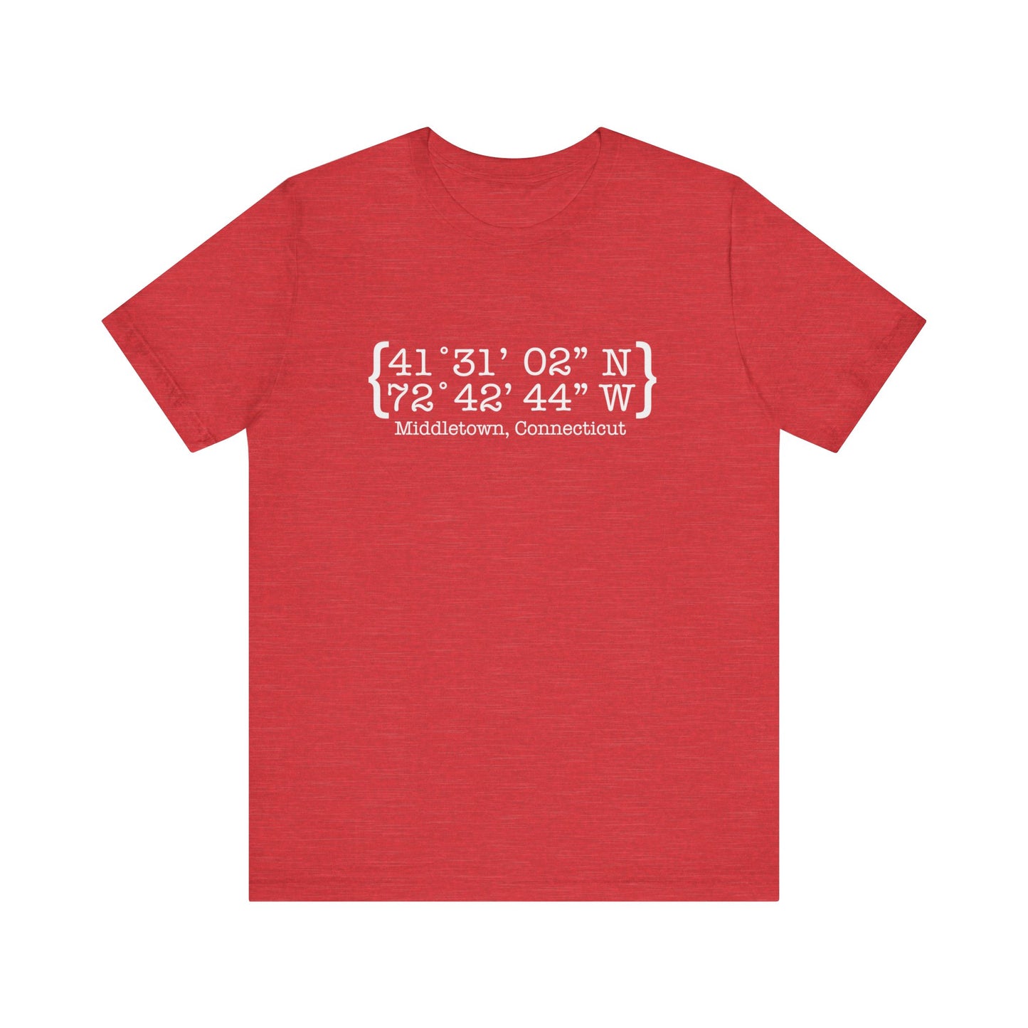 Middletown Coordinates /// middletown CT unisex tshirt  // finding Connecticut 