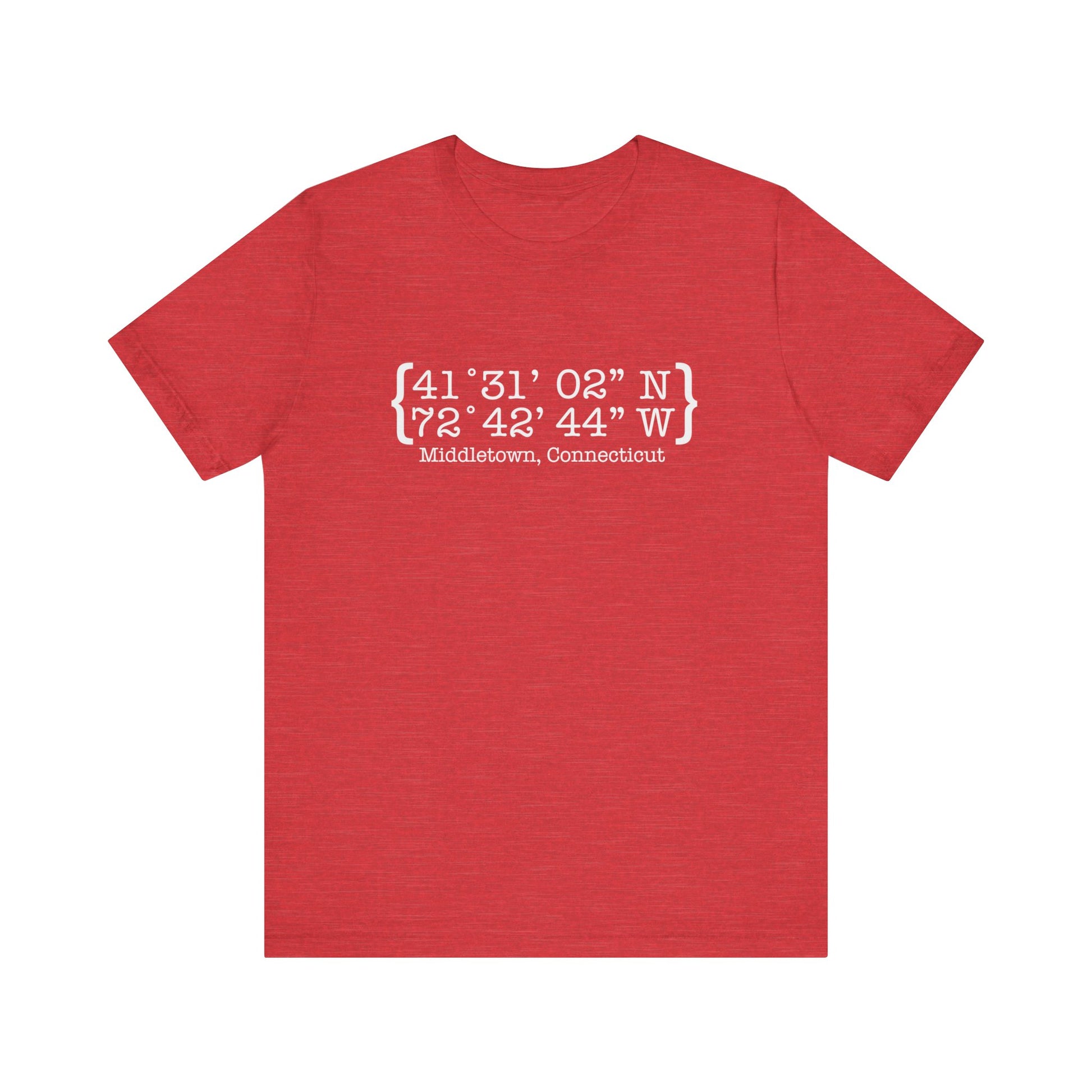 Middletown Coordinates /// middletown CT unisex tshirt  // finding Connecticut 