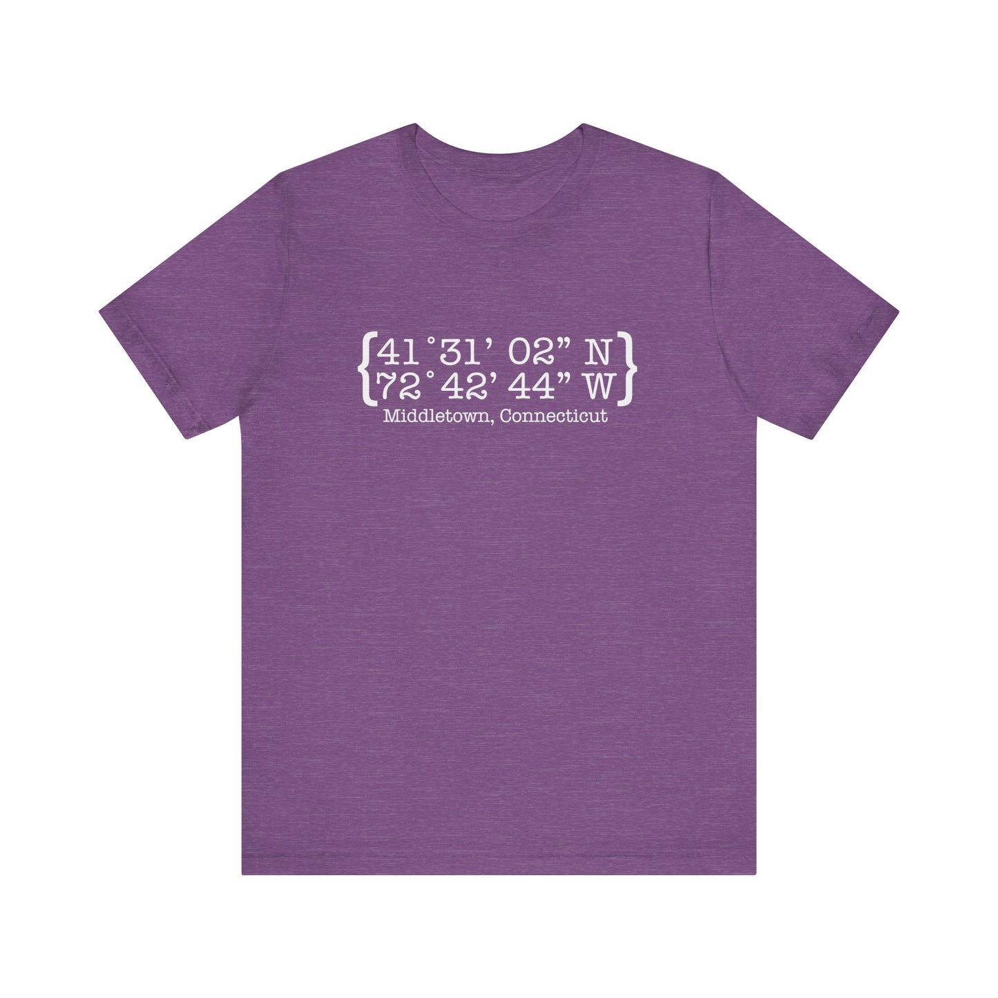 Middletown Coordinates /// middletown CT unisex tshirt  // finding Connecticut 