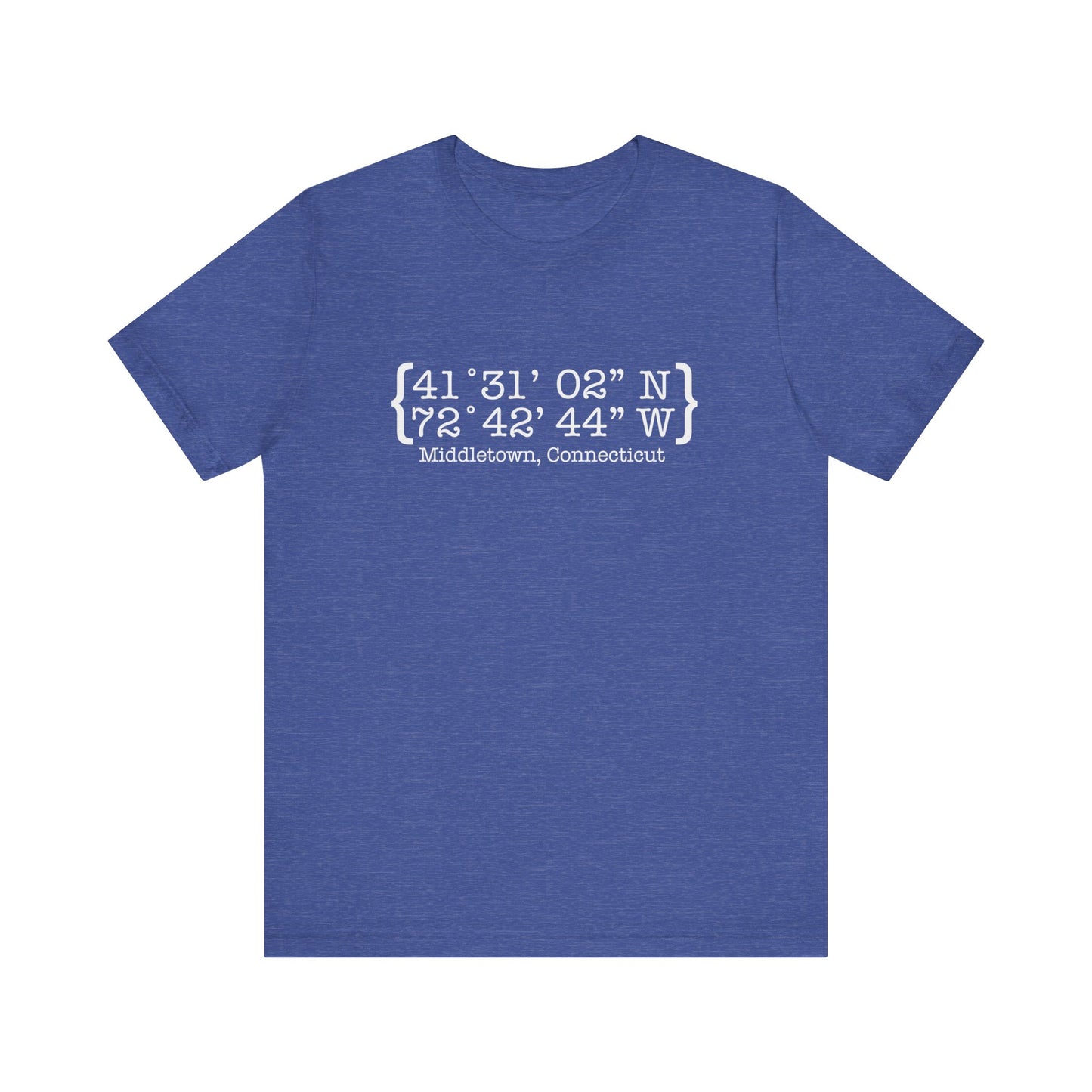 Middletown Coordinates /// middletown CT unisex tshirt  // finding Connecticut 