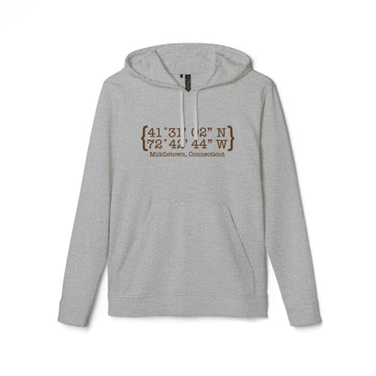 Middletown Coordinates /// middletown connecticut Adidas unisex hoodie // finding connecticut