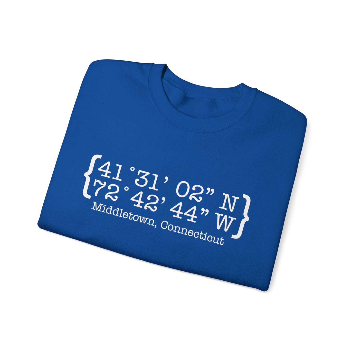 Middletown Coordinates /// middletown ct unisex sweatshirt  // finding Connecticut 