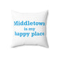 Middletown is my happy place decor pillow // Middletown Connecticut gifts and merch // finding connecticut 