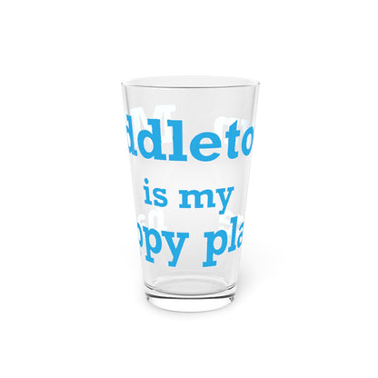 Middletown is my happy place pint glass and drinkware // middletown connecticut gifts and merch // finding connecticut 