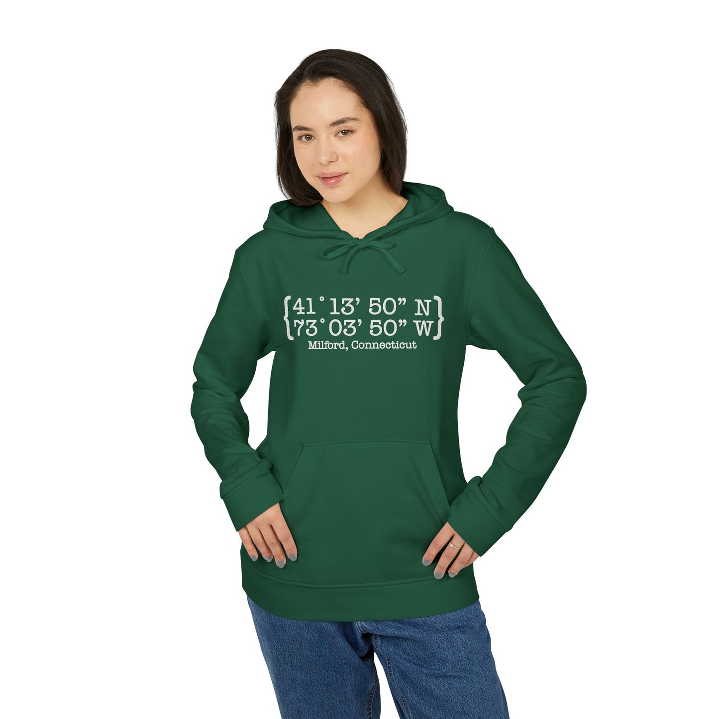 Milford Coordinates // Milford CT unisex Adidas  hoodie sweatshirt  // finding connecticut 