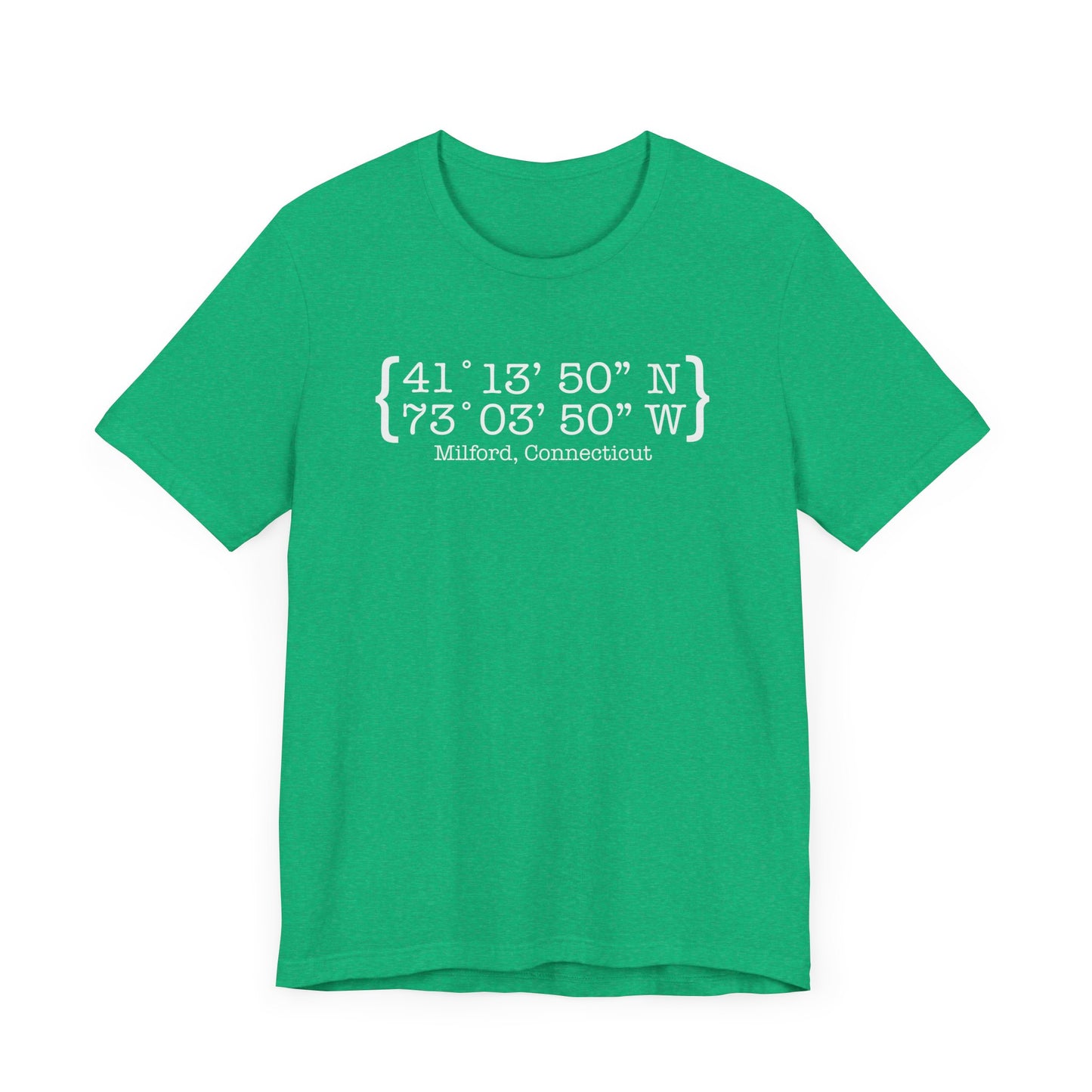 Milford Coordinates // Milford CT unisex t shirt  // finding connecticut 