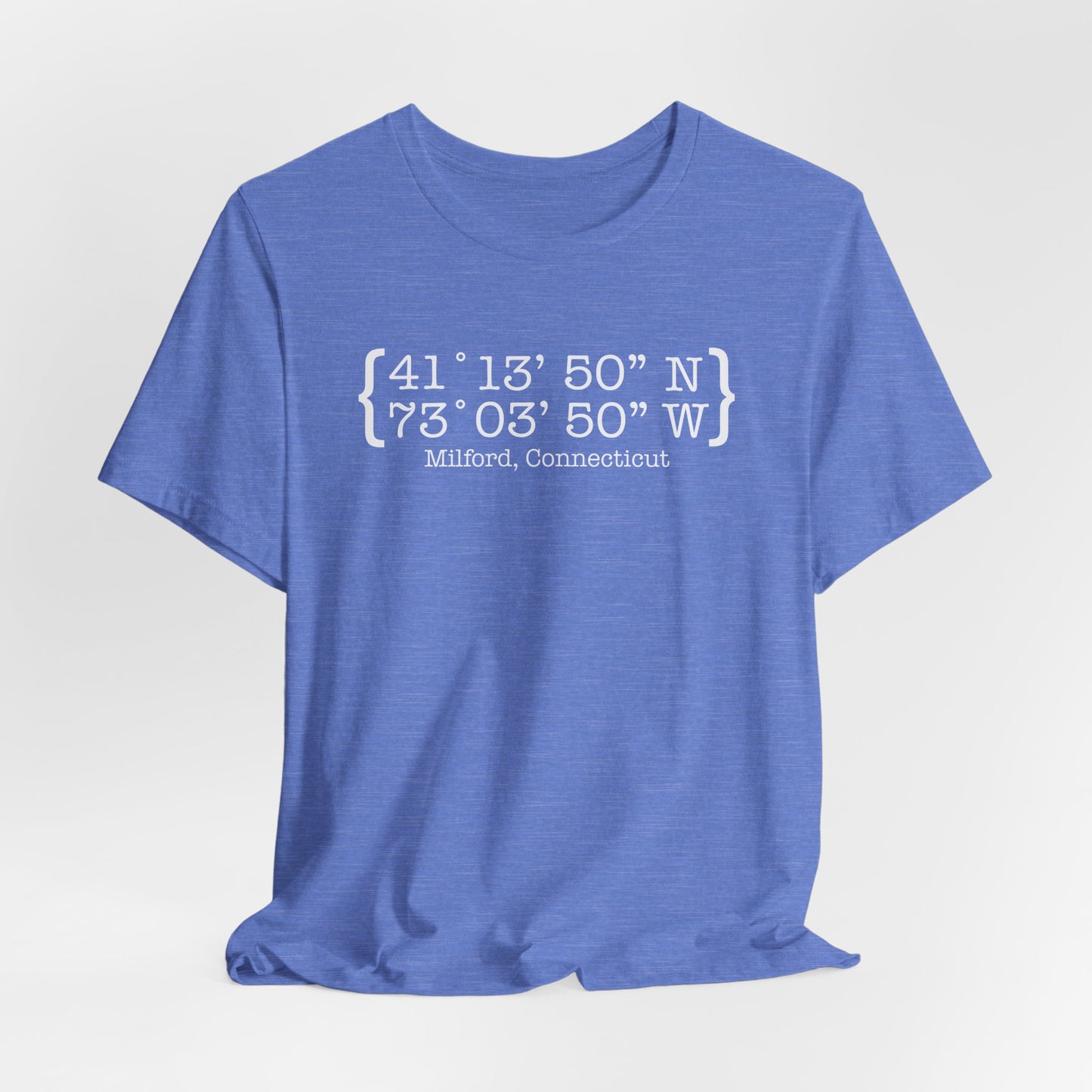 Milford Coordinates // Milford CT unisex t shirt  // finding connecticut 