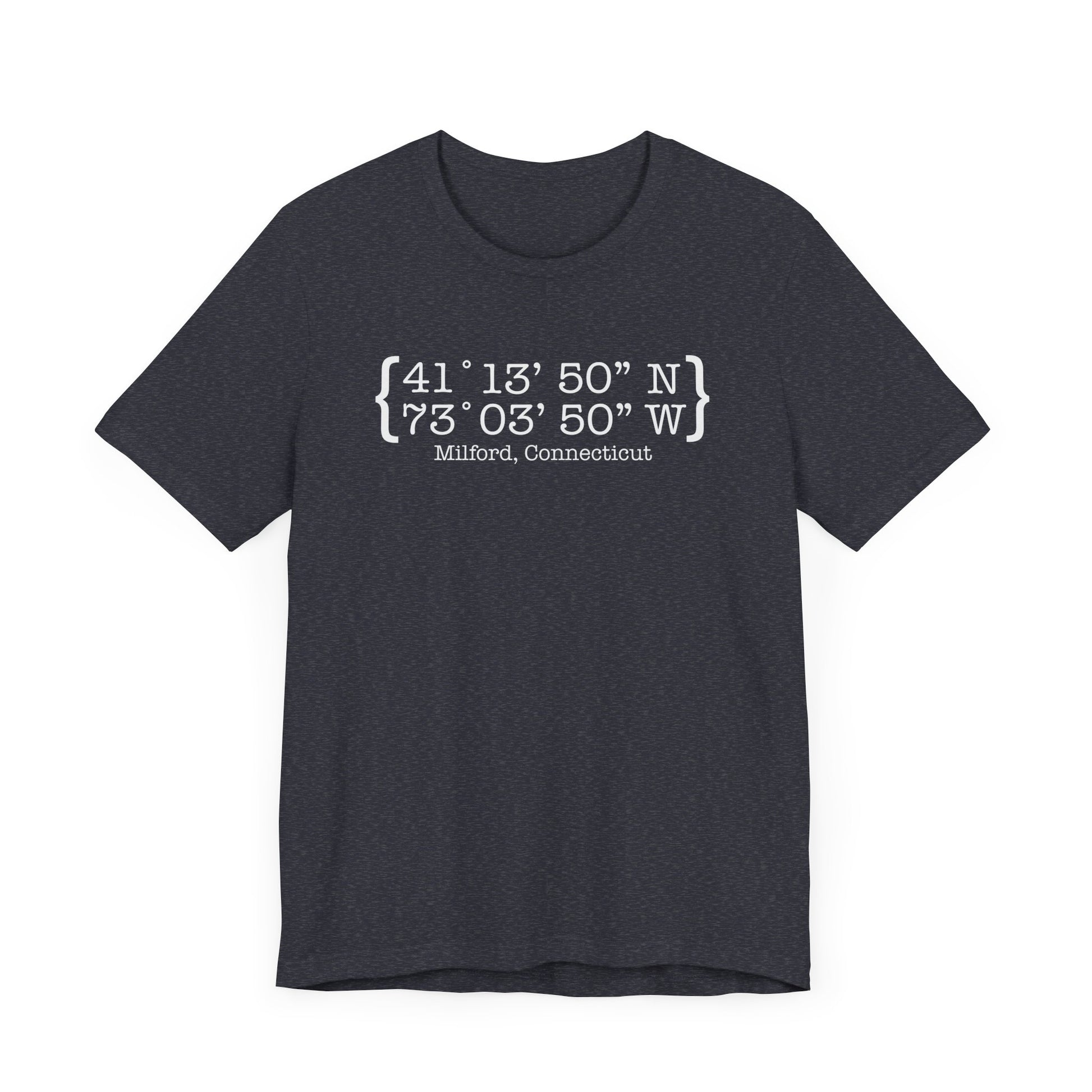 Milford Coordinates // Milford CT unisex t shirt  // finding connecticut 