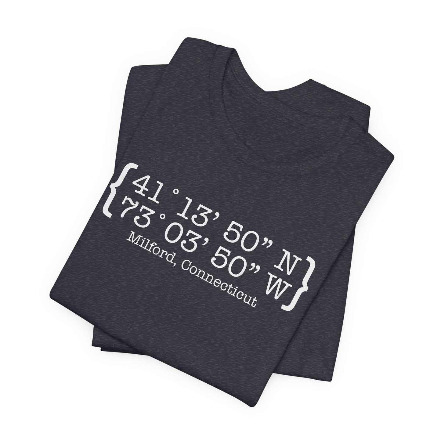Milford Coordinates // Milford CT unisex t shirt  // finding connecticut 