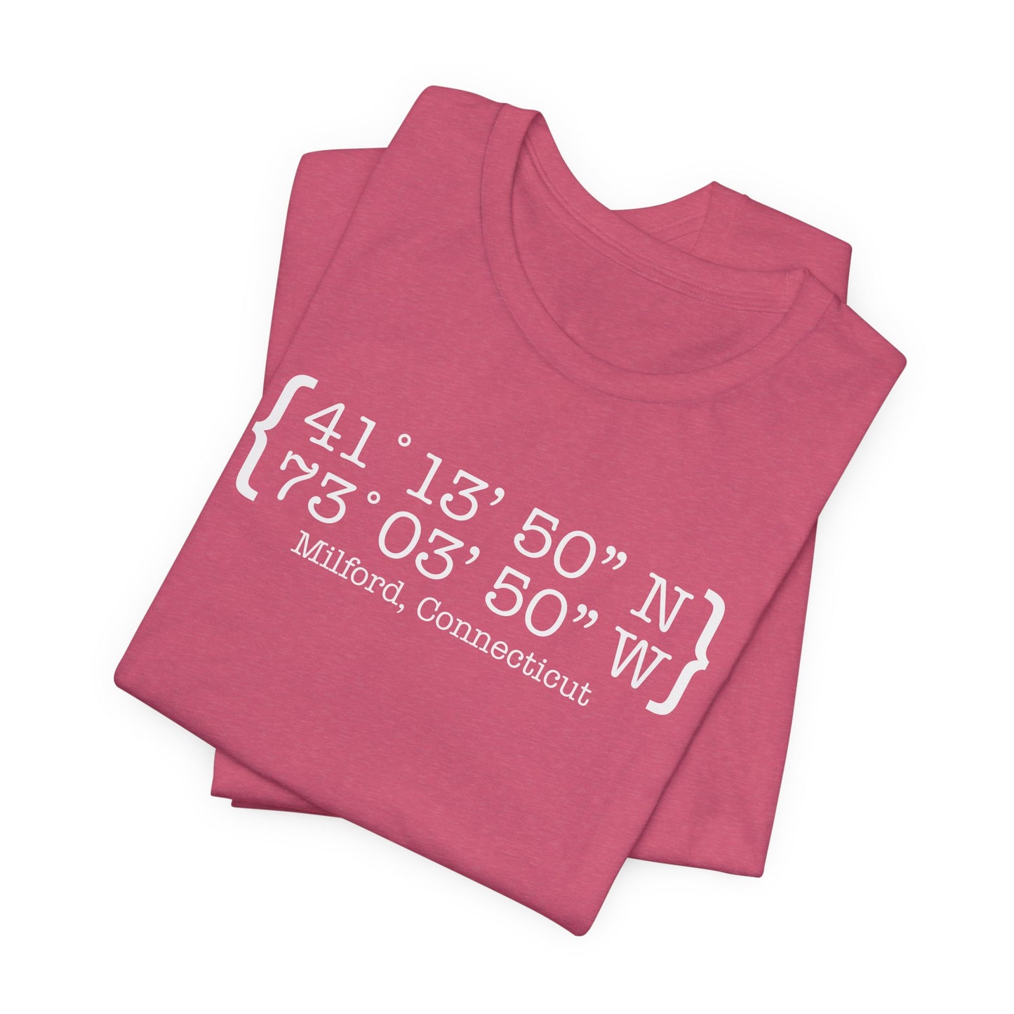 Milford Coordinates // Milford CT unisex t shirt  // finding connecticut 