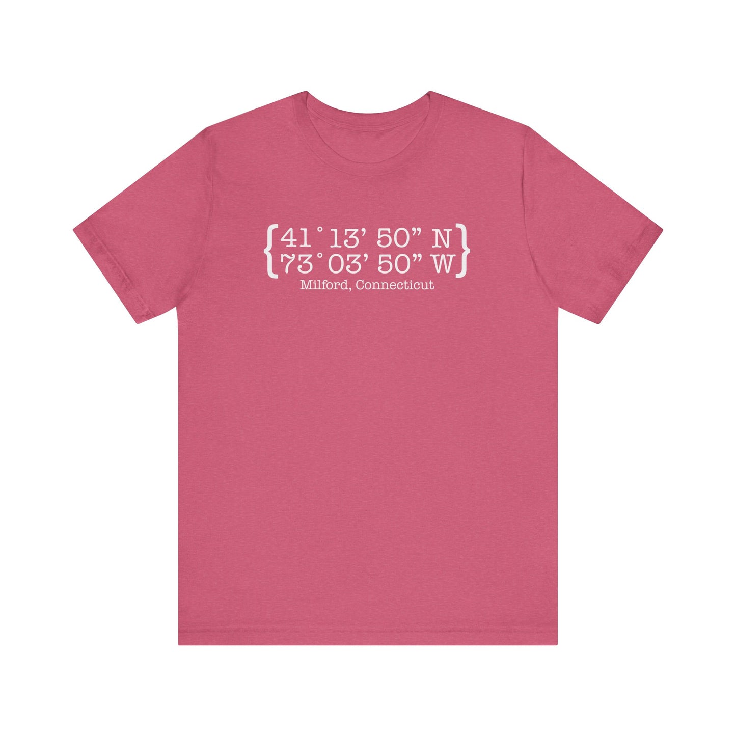 Milford Coordinates // Milford CT unisex t shirt  // finding connecticut 