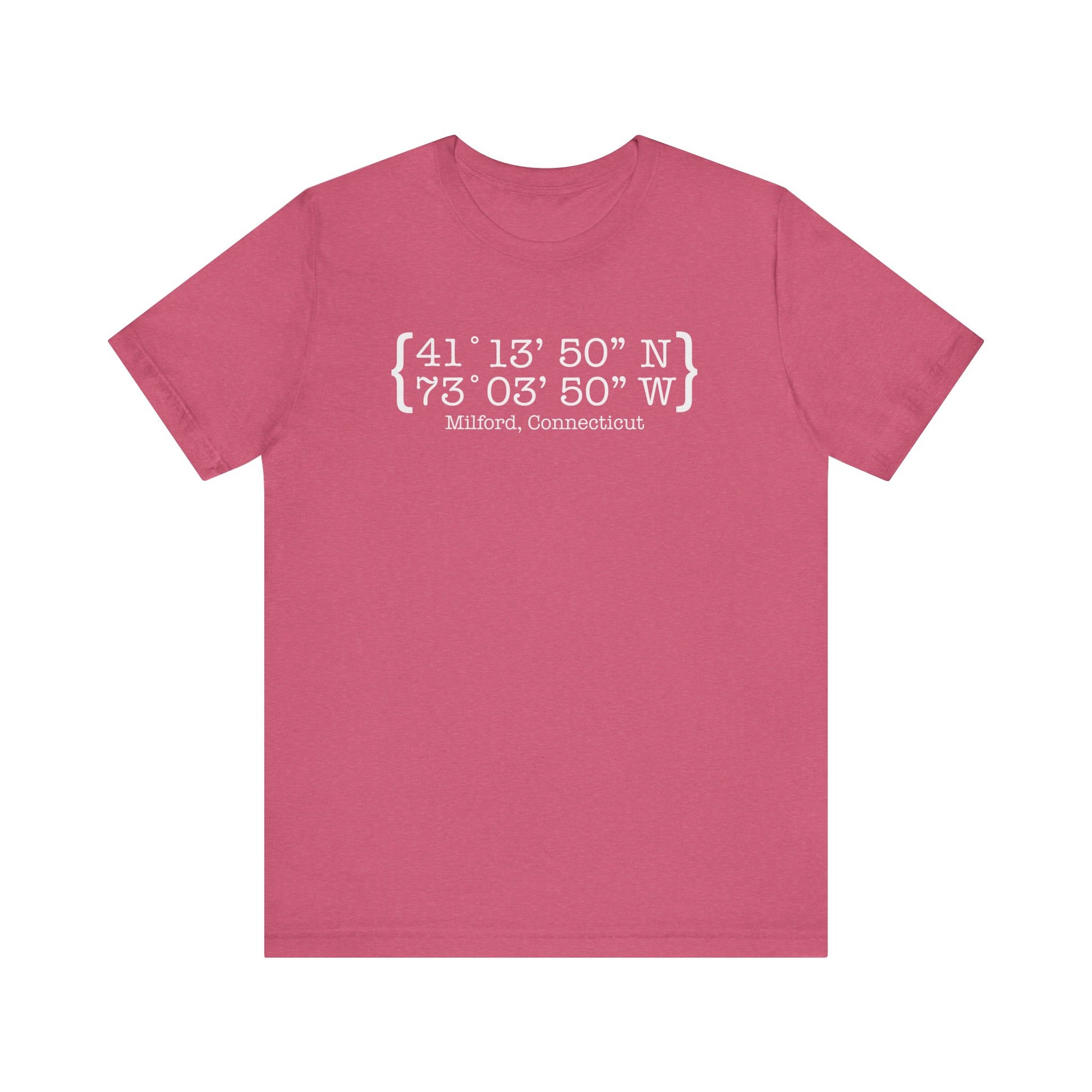 Milford Coordinates // Milford CT unisex t shirt  // finding connecticut 
