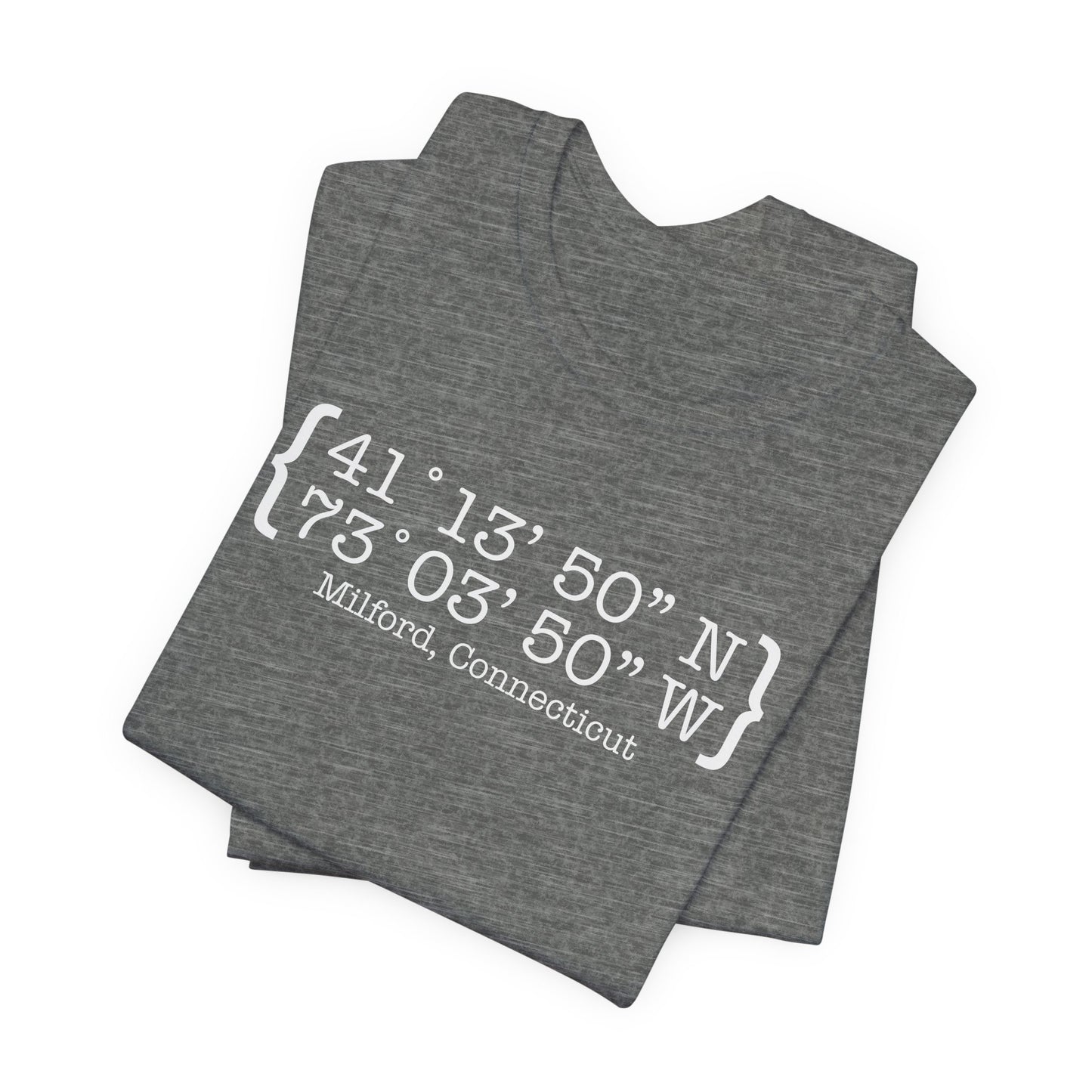 Milford Coordinates // Milford CT unisex t shirt  // finding connecticut 