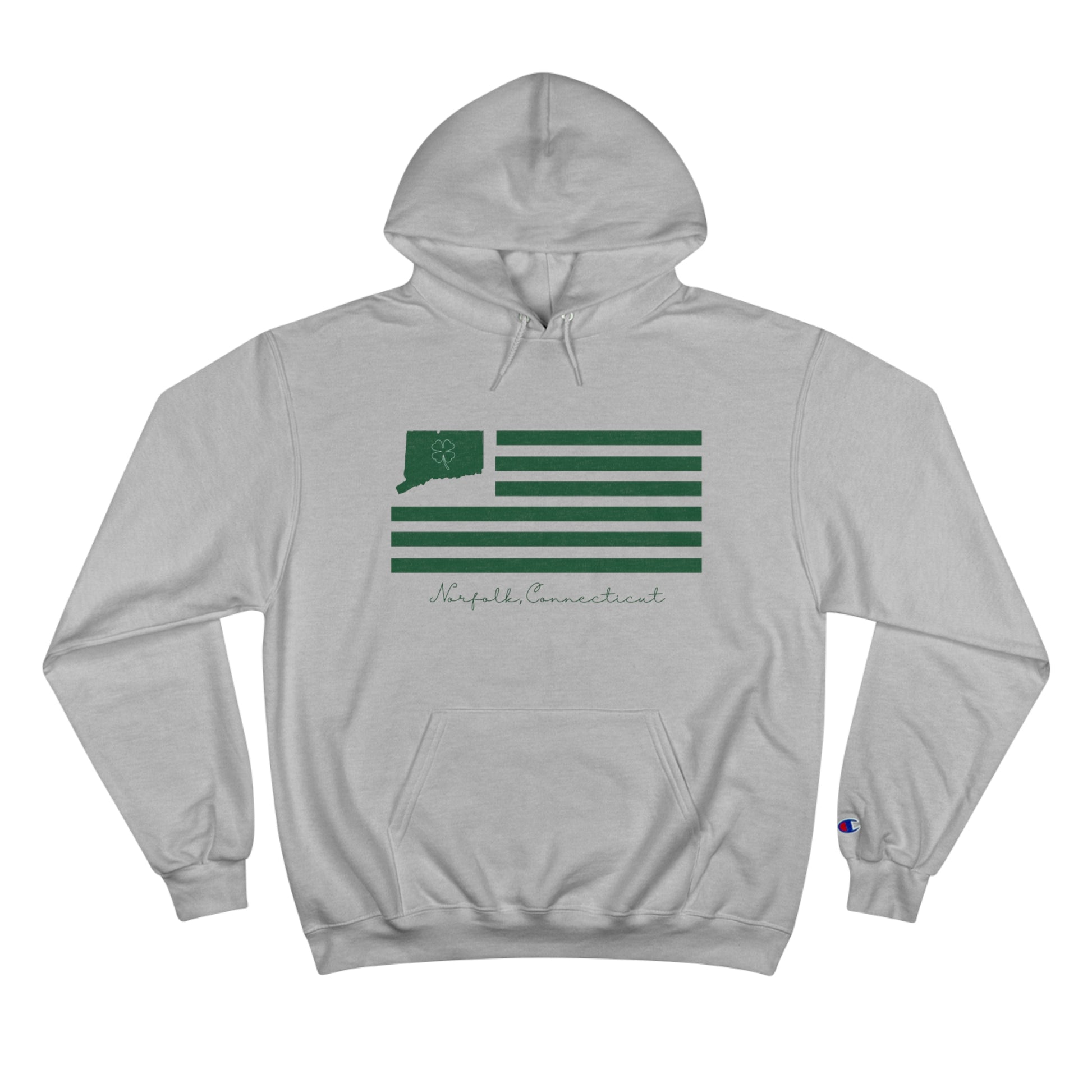 Norfolk Connecticut St. Patrick's Day Flag // norfolk connecticut st. patrick's day unisex champion hoodie sweatshirt // finding connecticut