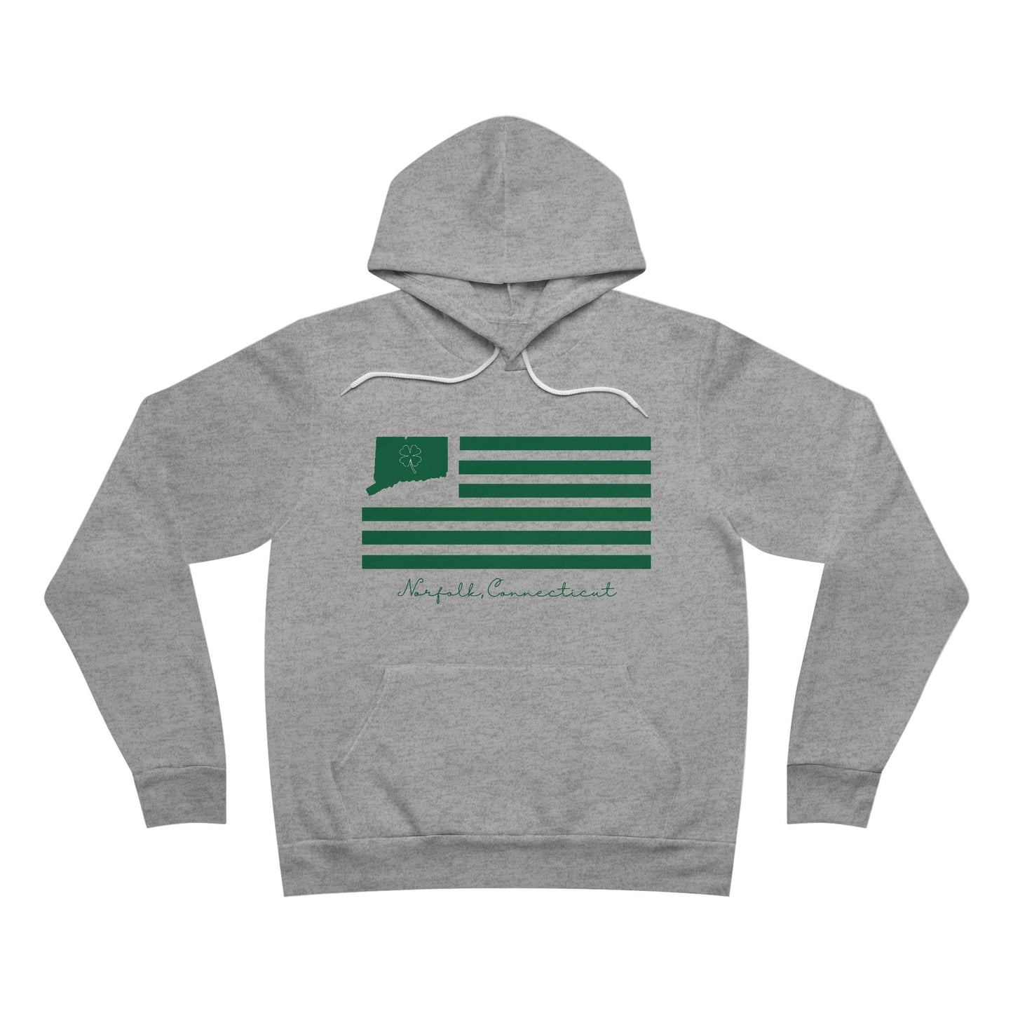 Norfolk Connecticut St. Patrick's Day Flag // norfolk connecticut st. patrick's day unisex hoodies // finding connecticut