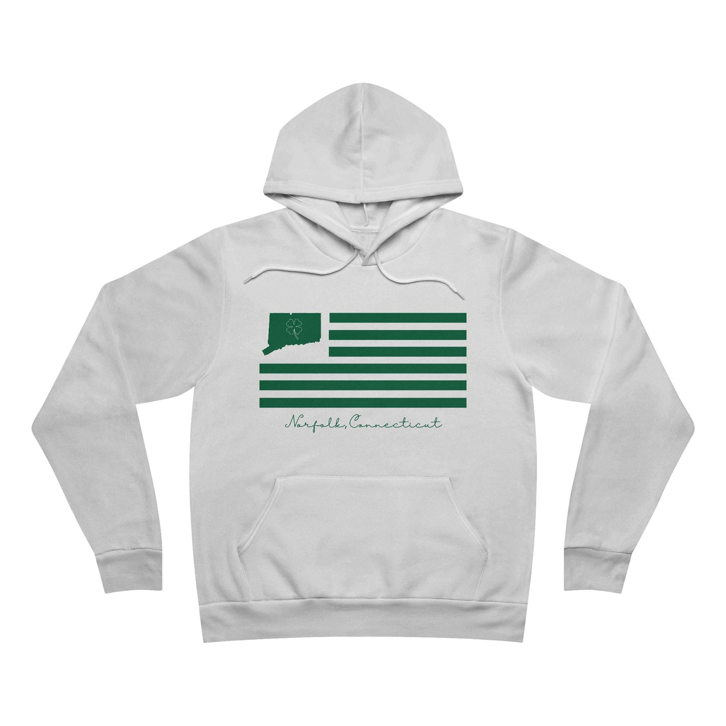 Norfolk Connecticut St. Patrick's Day Flag // norfolk connecticut st. patrick's day unisex hoodies // finding connecticut
