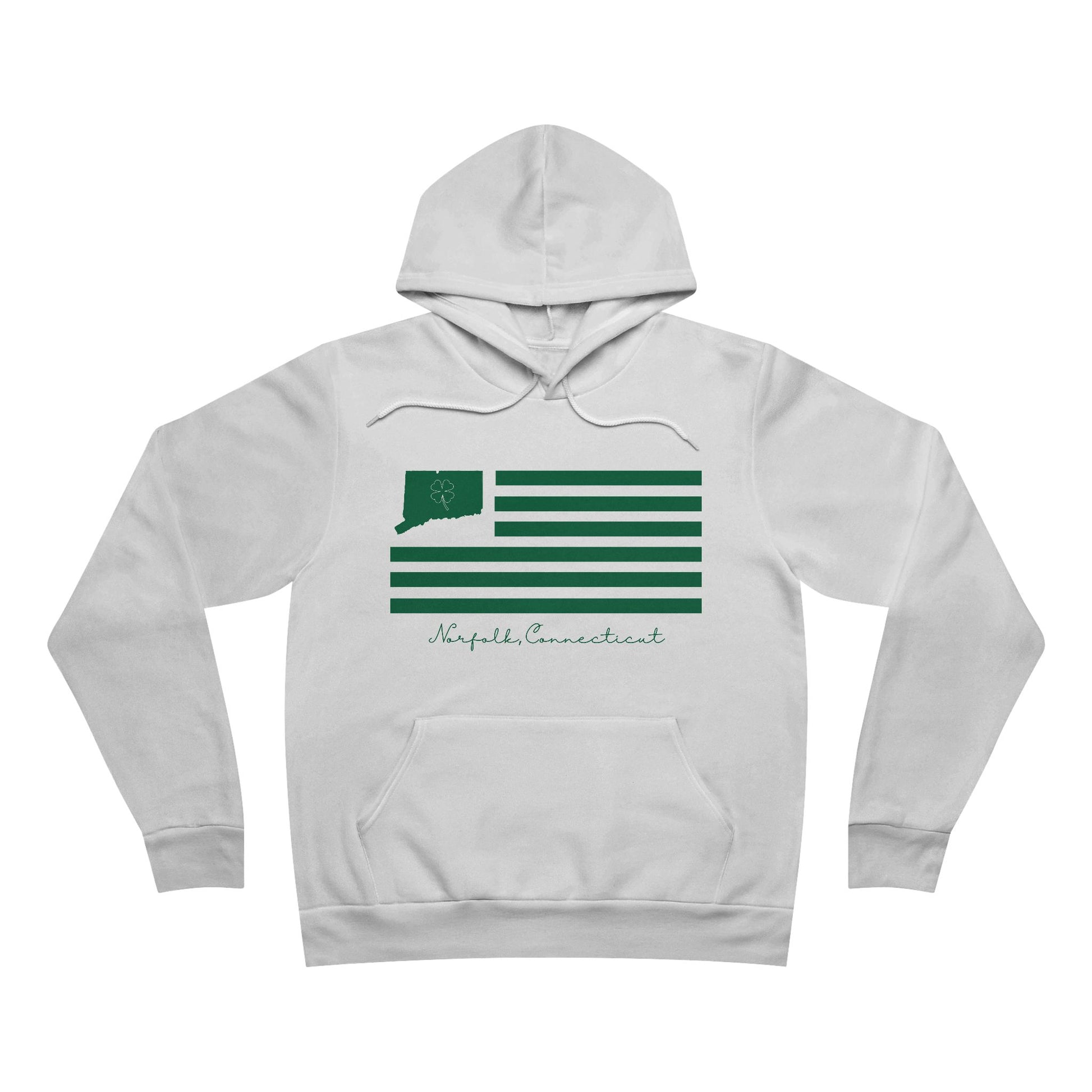 Norfolk Connecticut St. Patrick's Day Flag // norfolk connecticut st. patrick's day unisex hoodies // finding connecticut