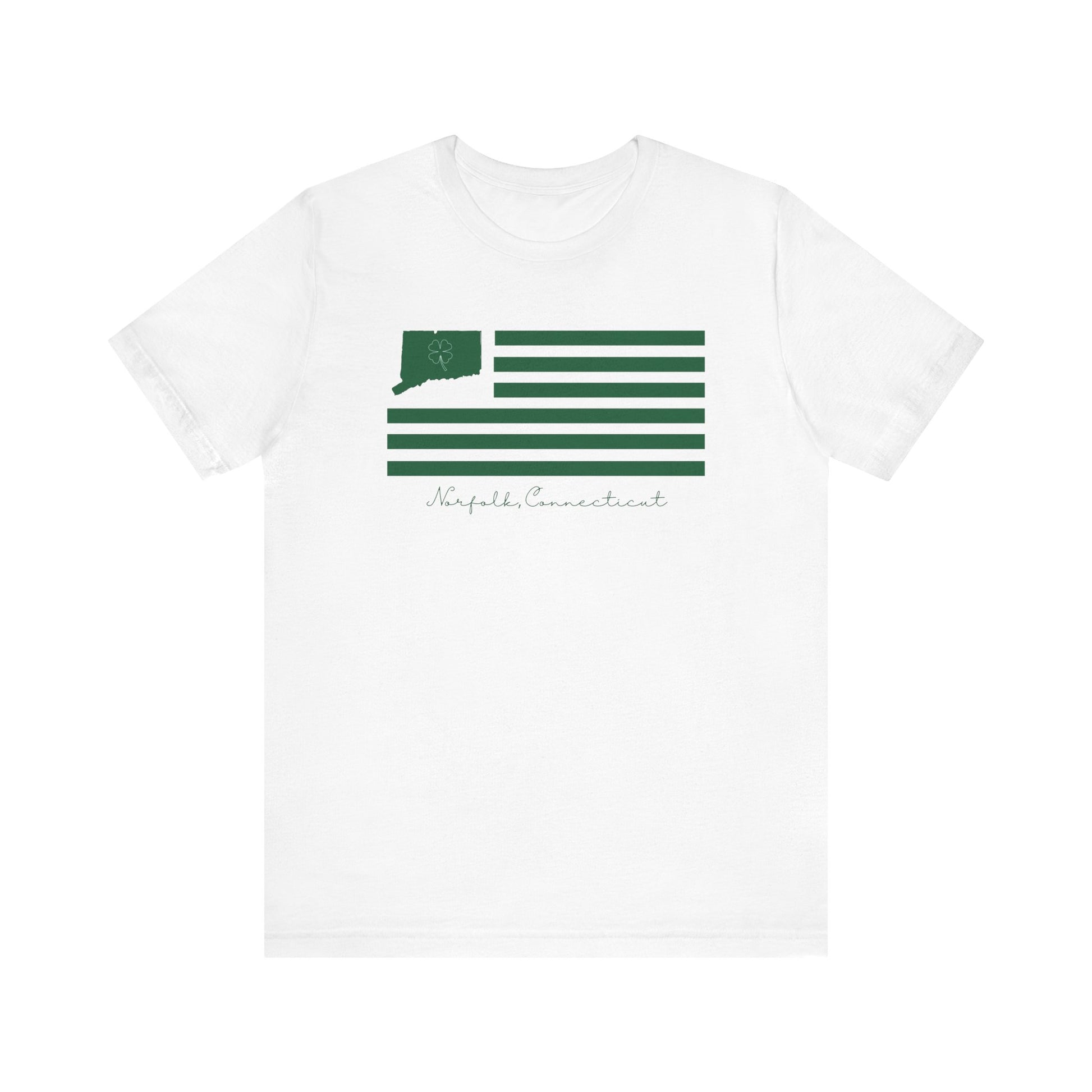 Norfolk Connecticut St. Patrick's Day Flag // norfolk connecticut st. patrick's day unisex t shirts  // finding connecticut