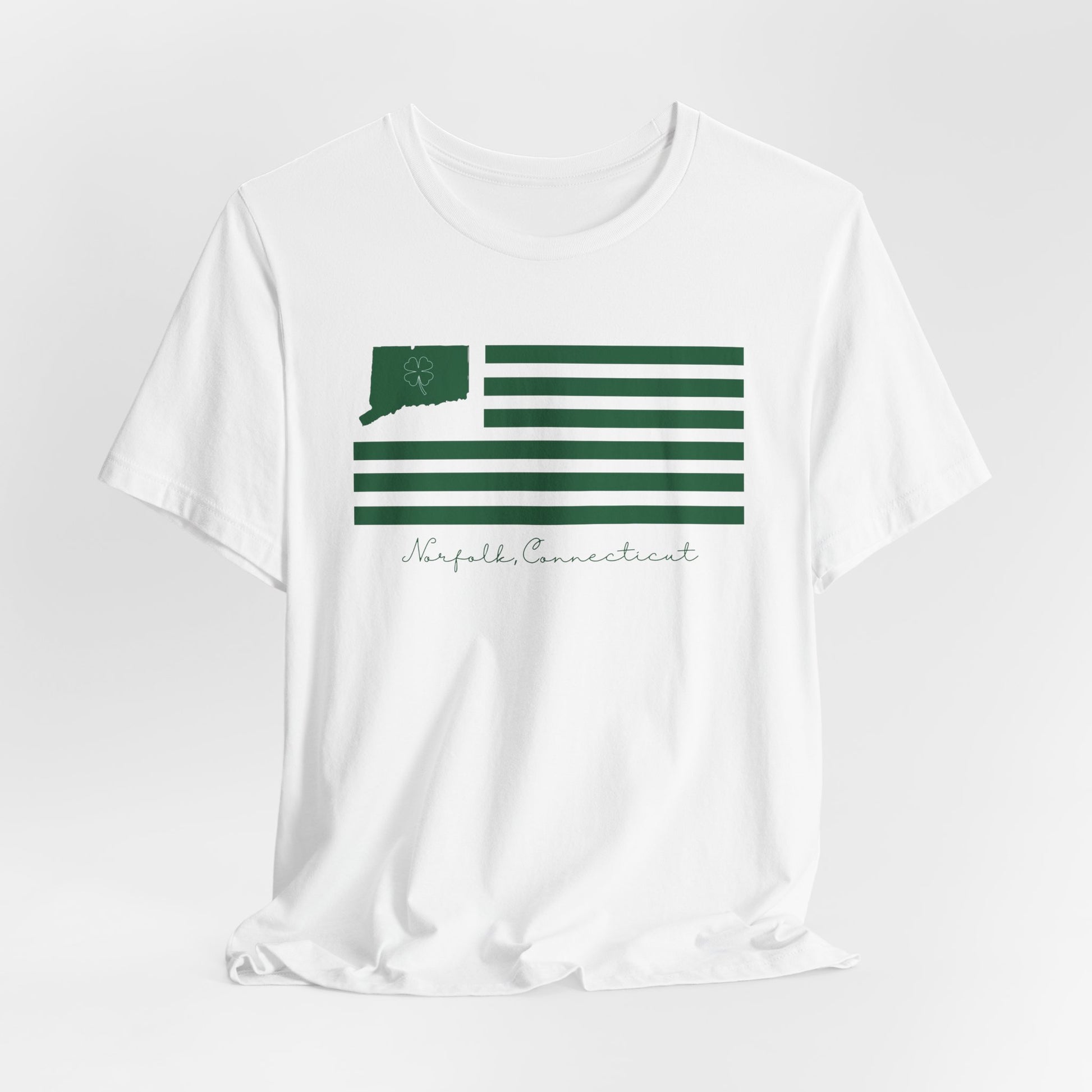 Norfolk Connecticut St. Patrick's Day Flag // norfolk connecticut st. patrick's day unisex t shirts  // finding connecticut