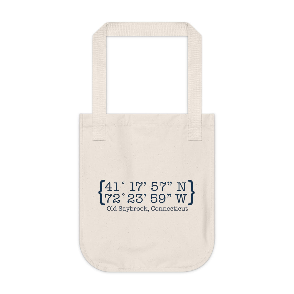 Old saybrook Connecticut coordinates tote bag // old asybrook connecticut gifts and merch // finding connecticut 