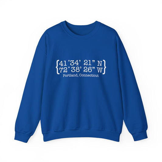 Portland Coordinates // Portland CT unisex sweatshirt // finding connecticut 