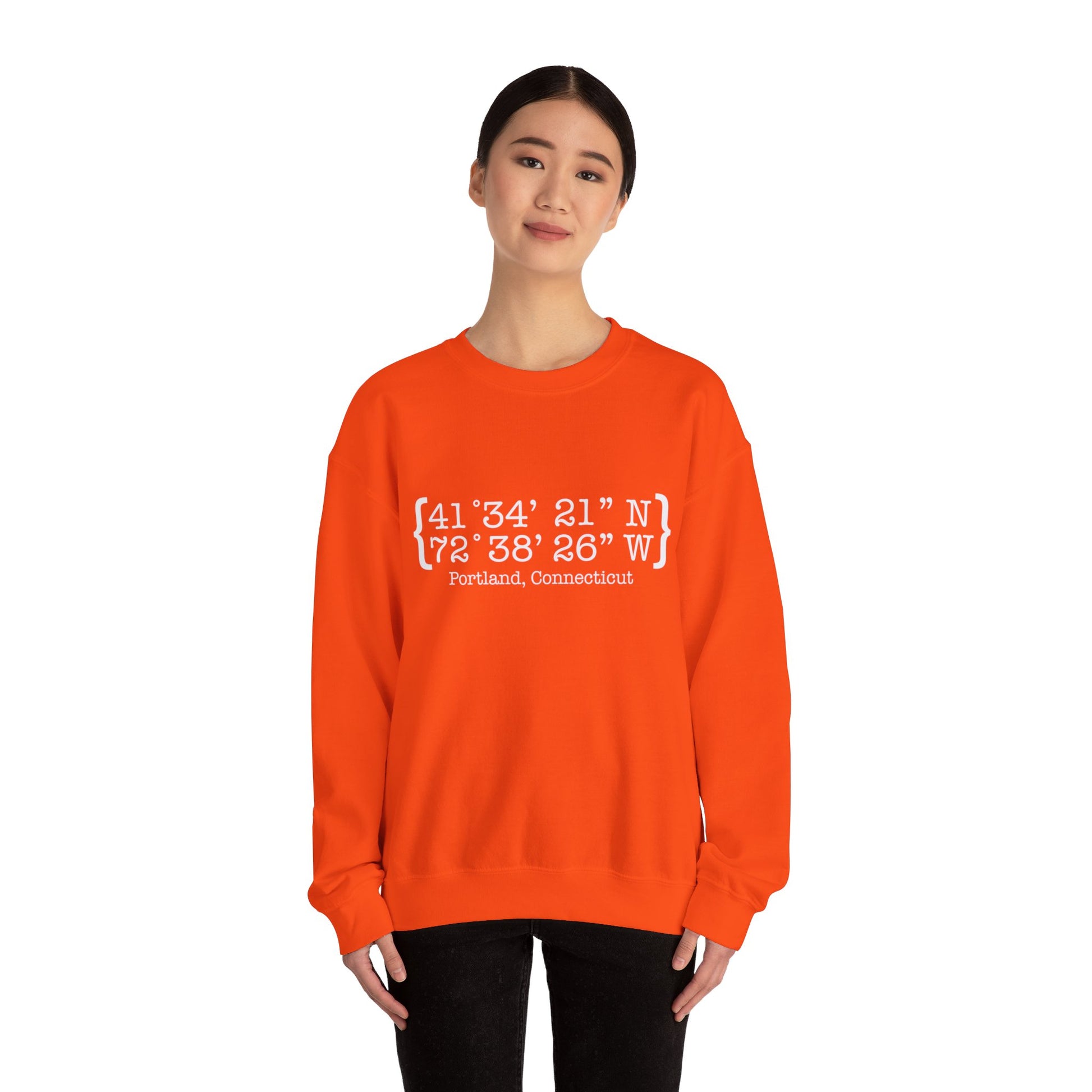 Portland Coordinates // Portland CT unisex sweatshirt // finding connecticut 
