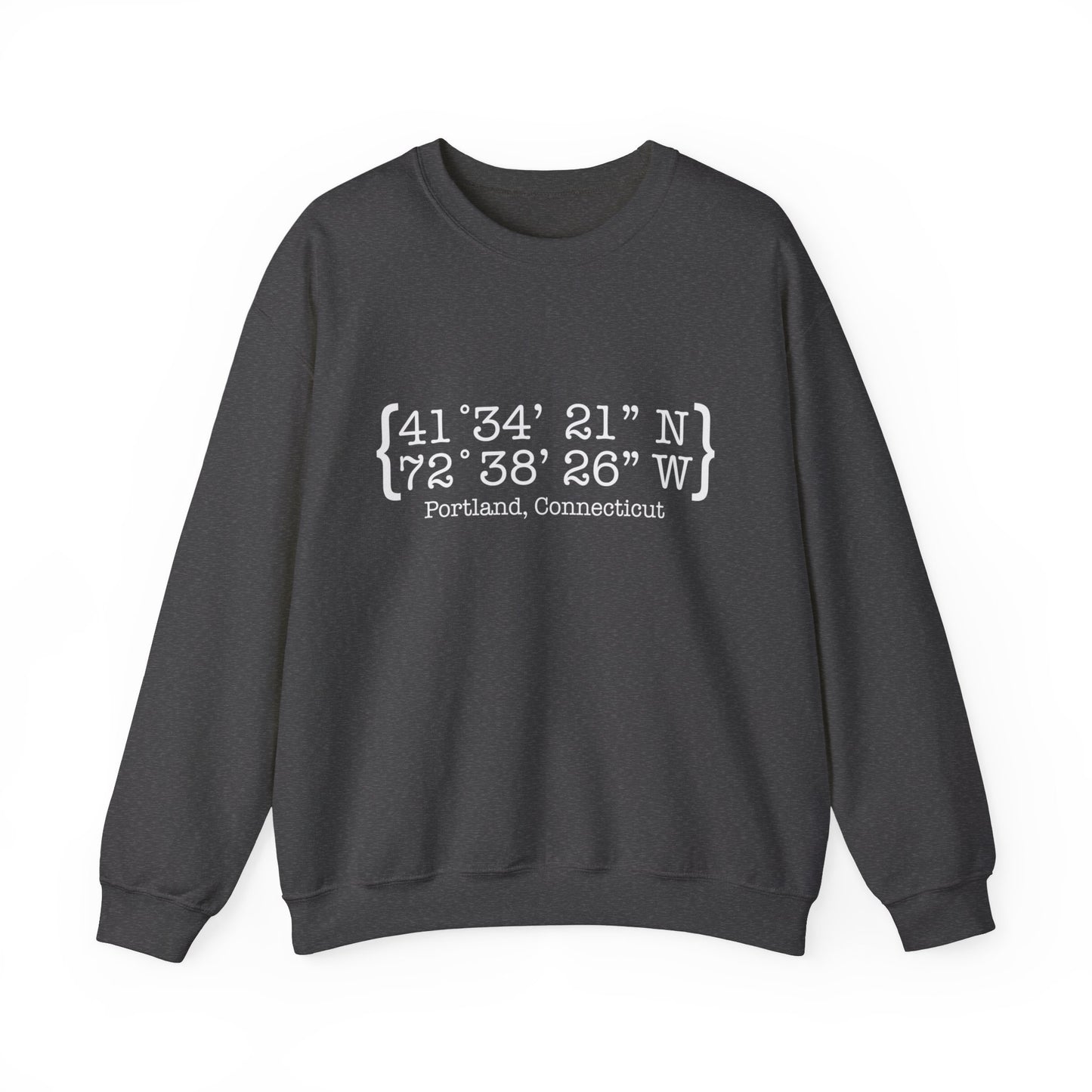 Portland Coordinates // Portland CT unisex sweatshirt // finding connecticut 