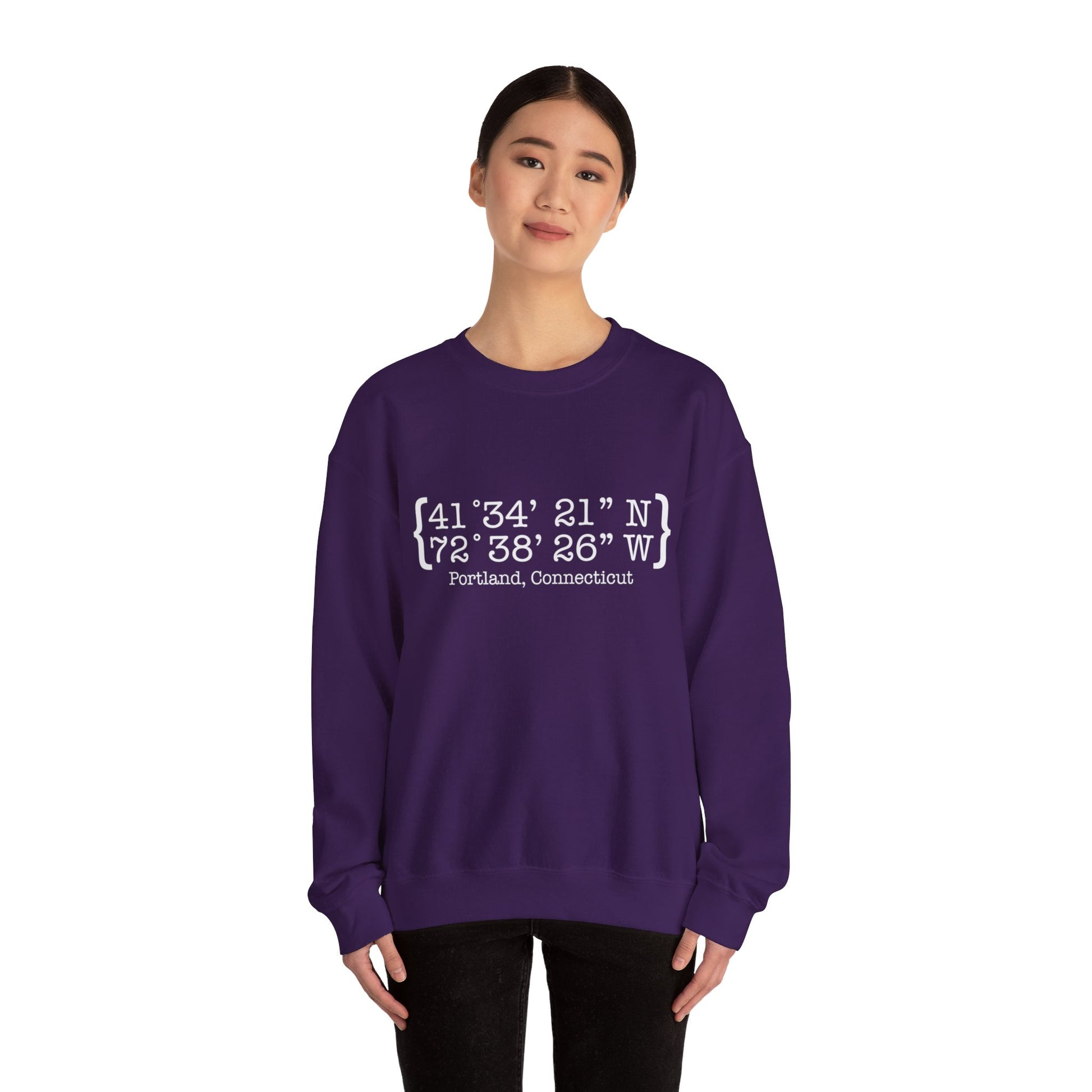 Portland Coordinates // Portland CT unisex sweatshirt // finding connecticut 