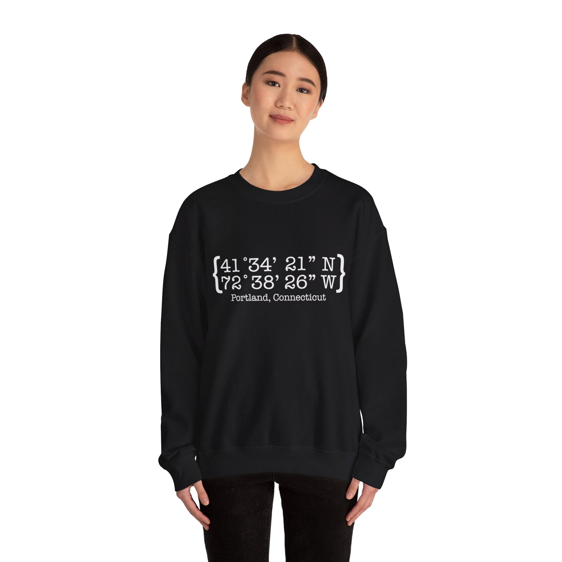 Portland Coordinates // Portland CT unisex sweatshirt // finding connecticut 