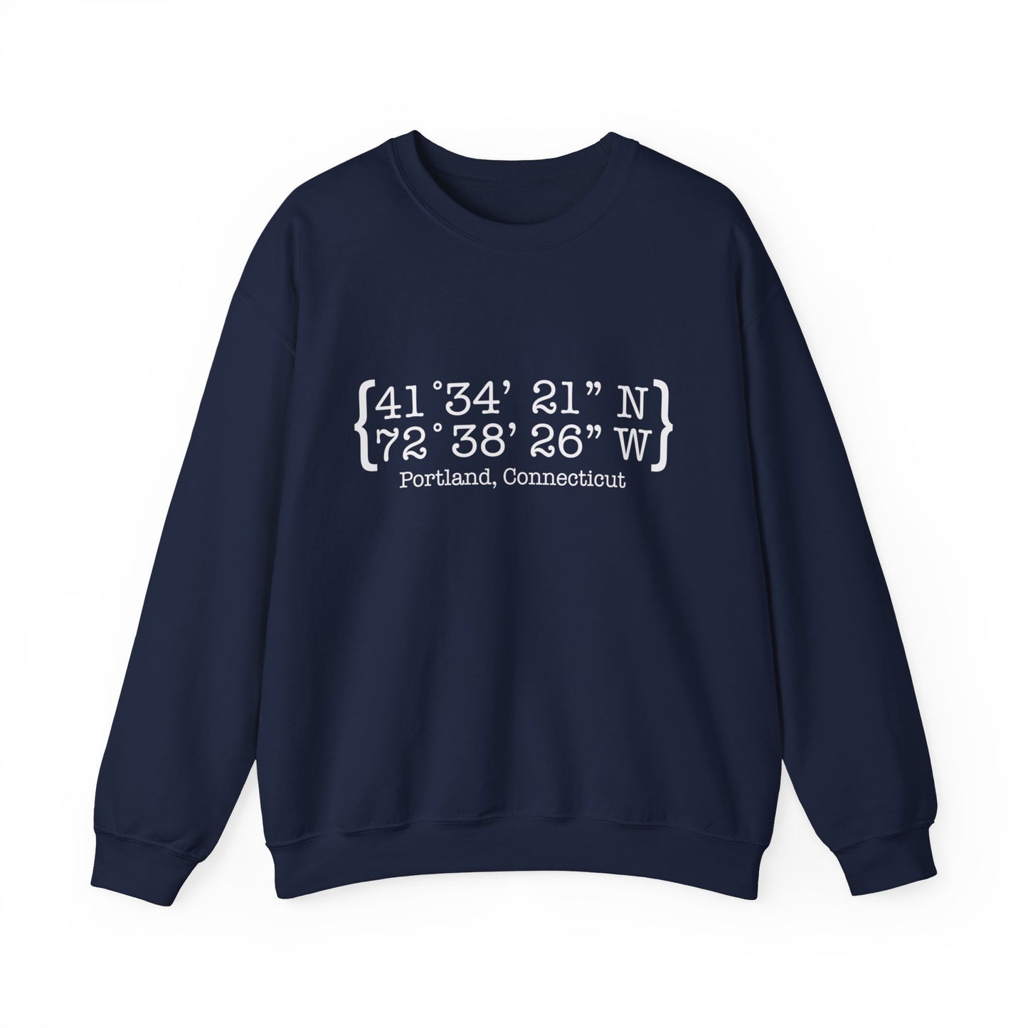 Portland Coordinates // Portland CT unisex sweatshirt // finding connecticut 