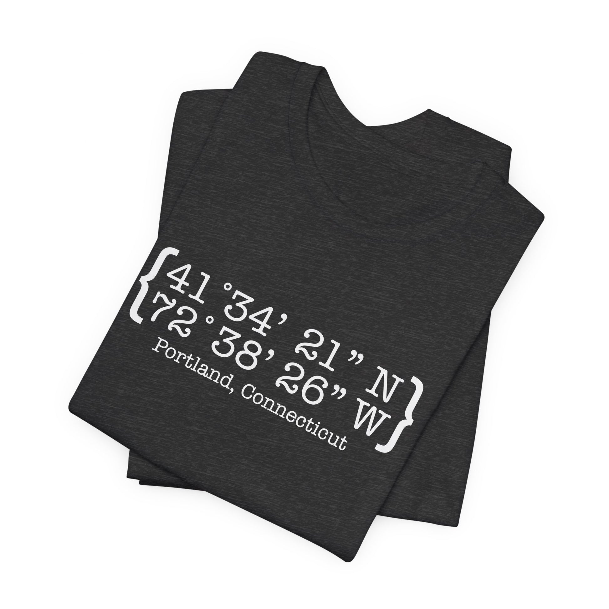 Portland Coordinates // Portland CT unisex t shirt // finding connecticut 