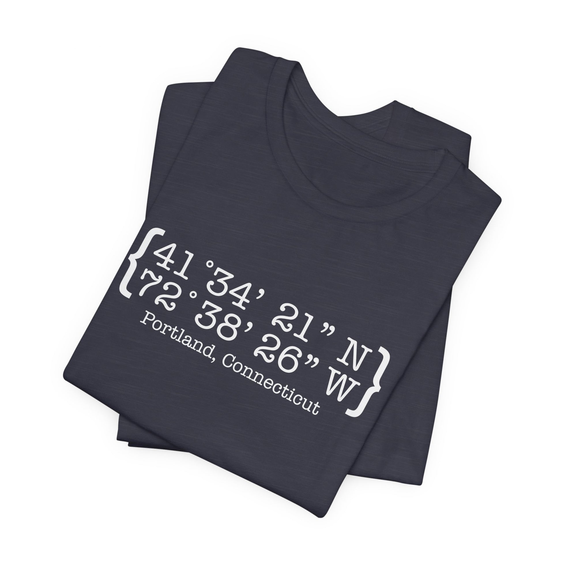 Portland Coordinates // Portland CT unisex t shirt // finding connecticut 