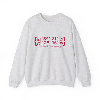 Portland Coordinates // Portland Connecticut unisex sweatshirt  // finding connecticut  