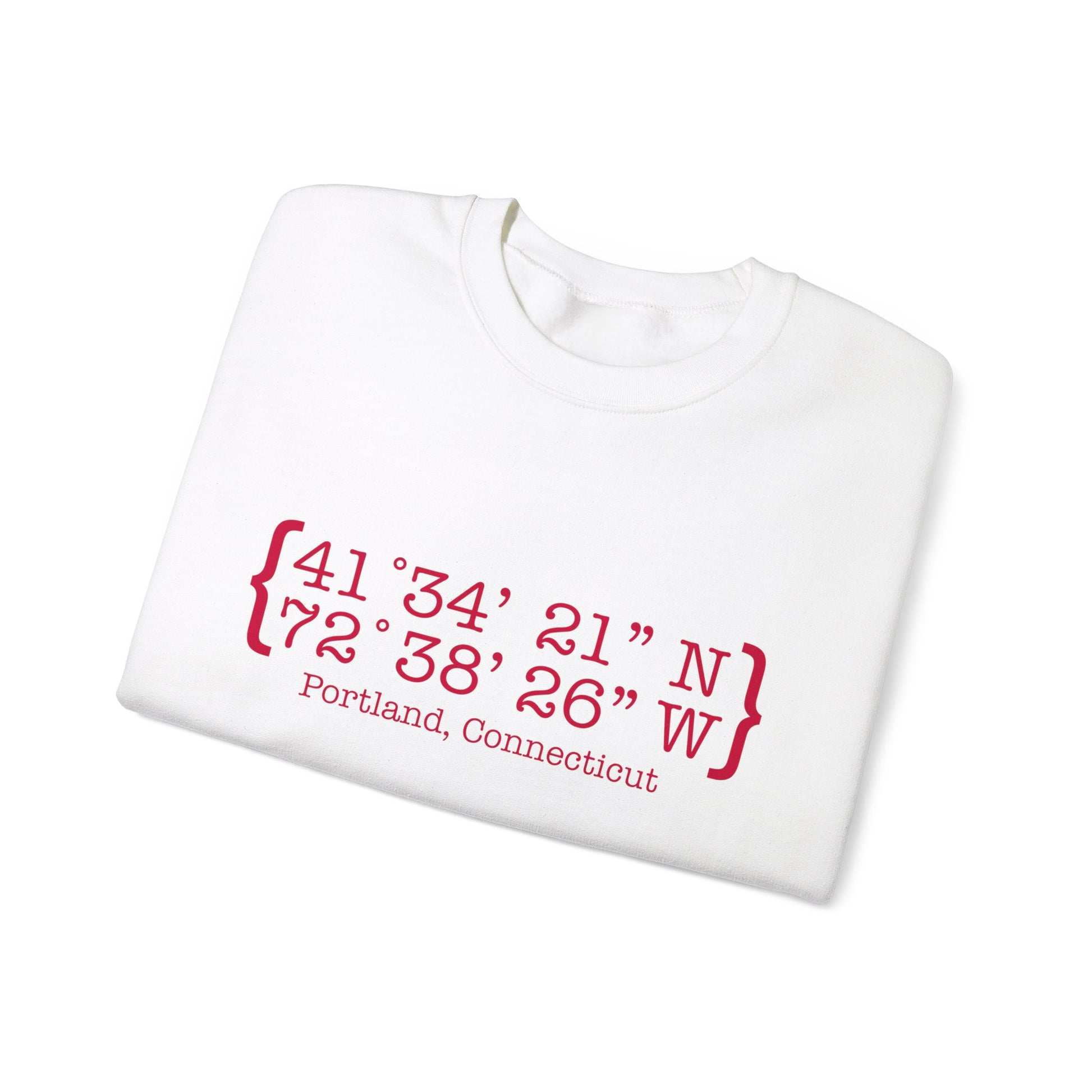 Portland Coordinates // Portland Connecticut unisex sweatshirt  // finding connecticut  