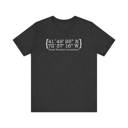 South Windsor Coordinates, South windsor ct unisex t shirt // finding connecticut 