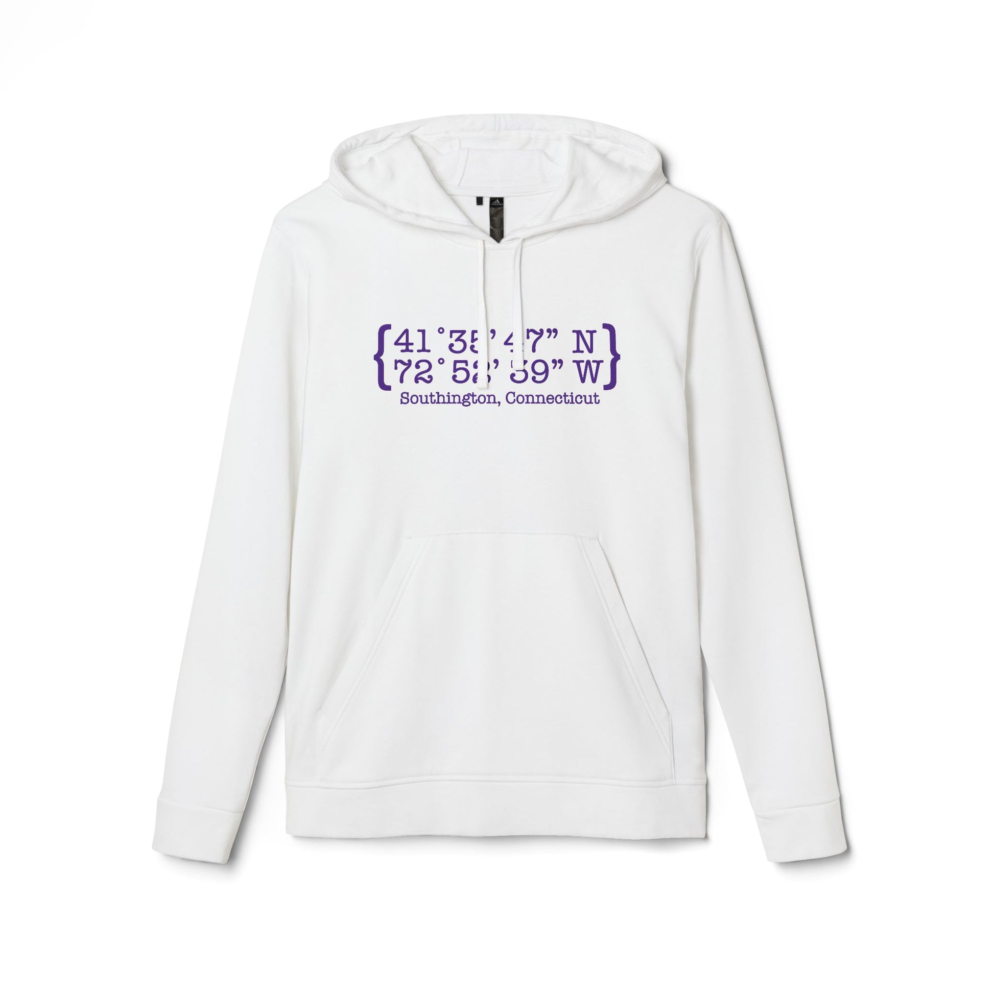 Southington Coordinates //Southington Connecticut adidas  hoodie sweatshirt // finding connecticut