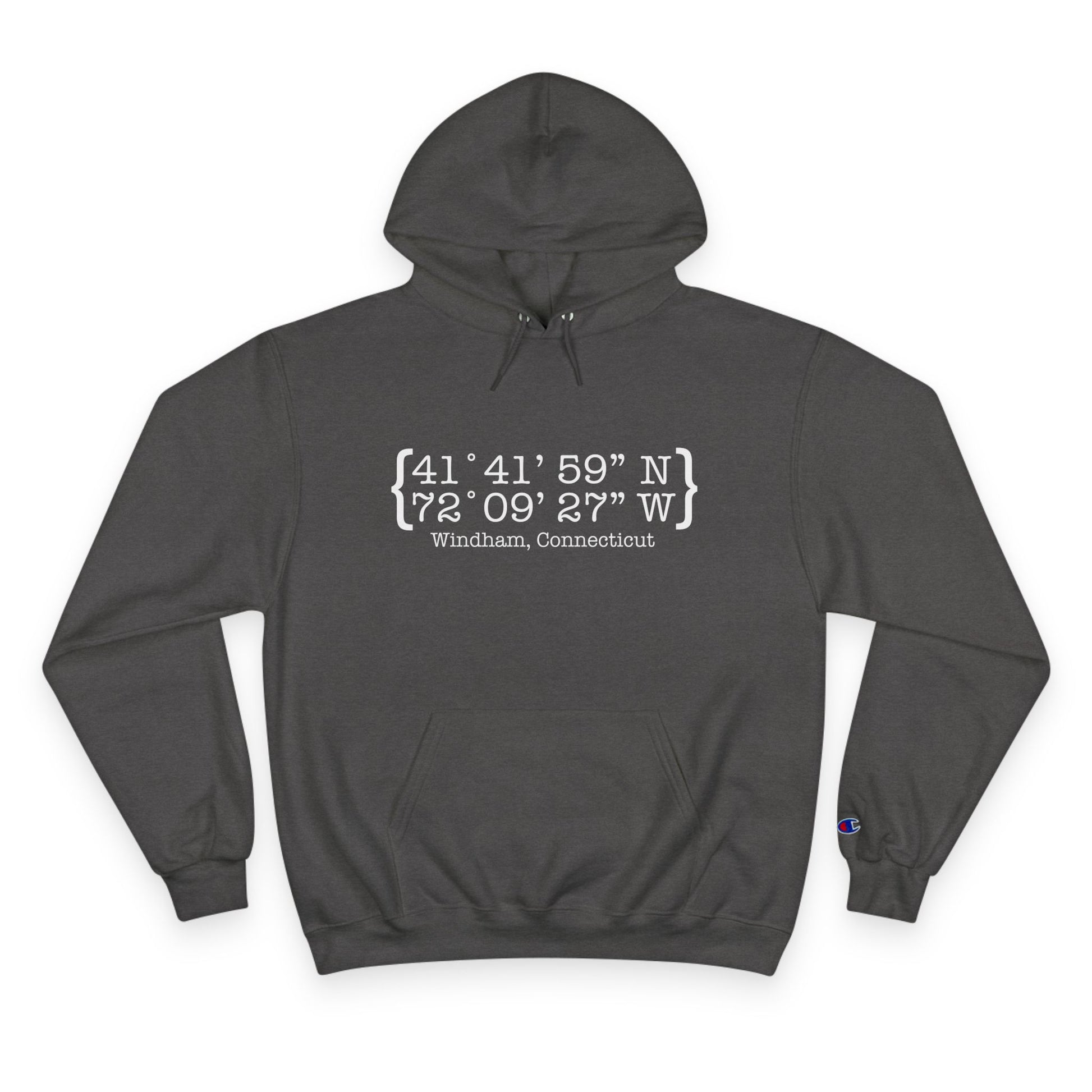 Windham Coordinates // Windham CT unisex champion hoodie sweatshirt  // finding connecticut 