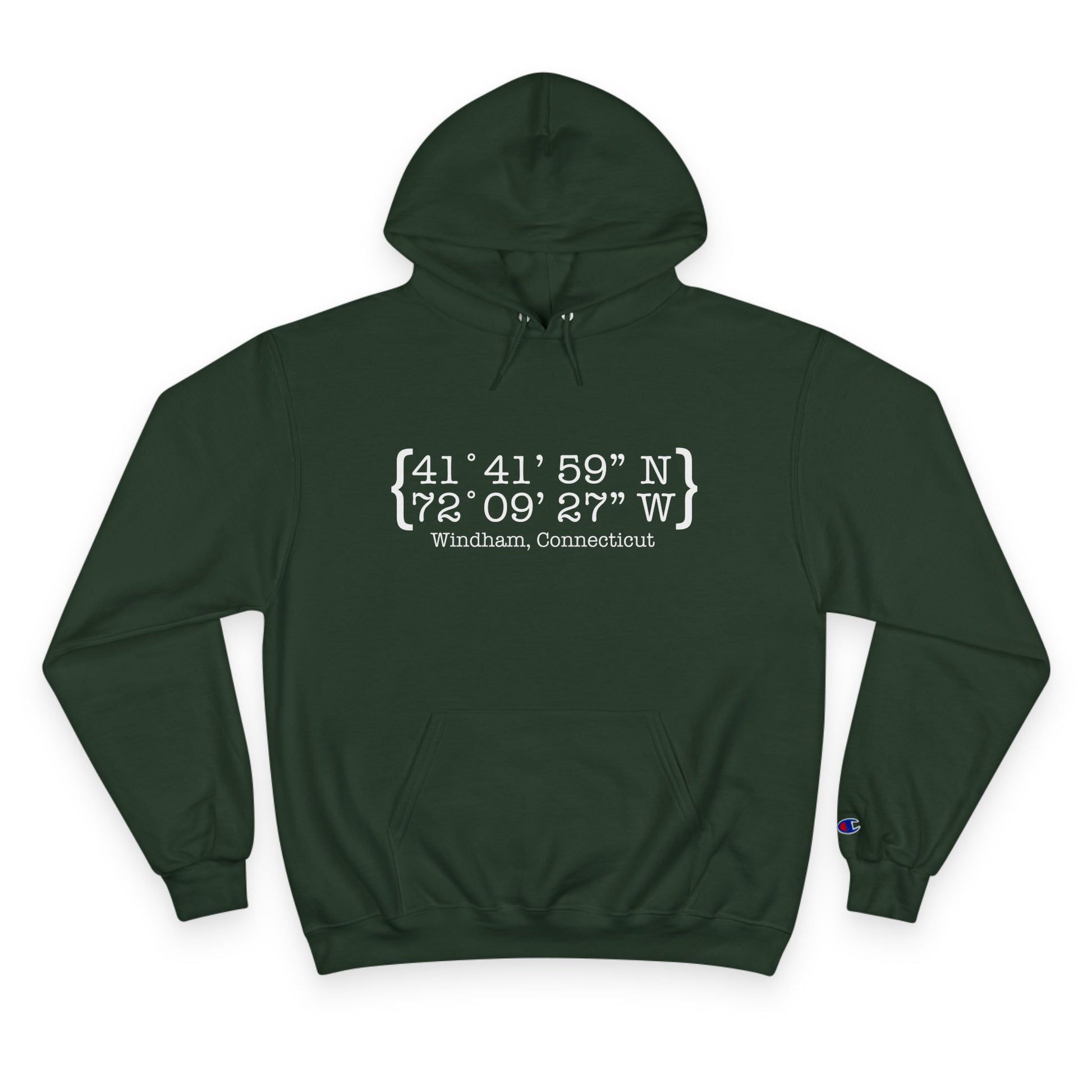 Windham Coordinates // Windham CT unisex champion hoodie sweatshirt  // finding connecticut 