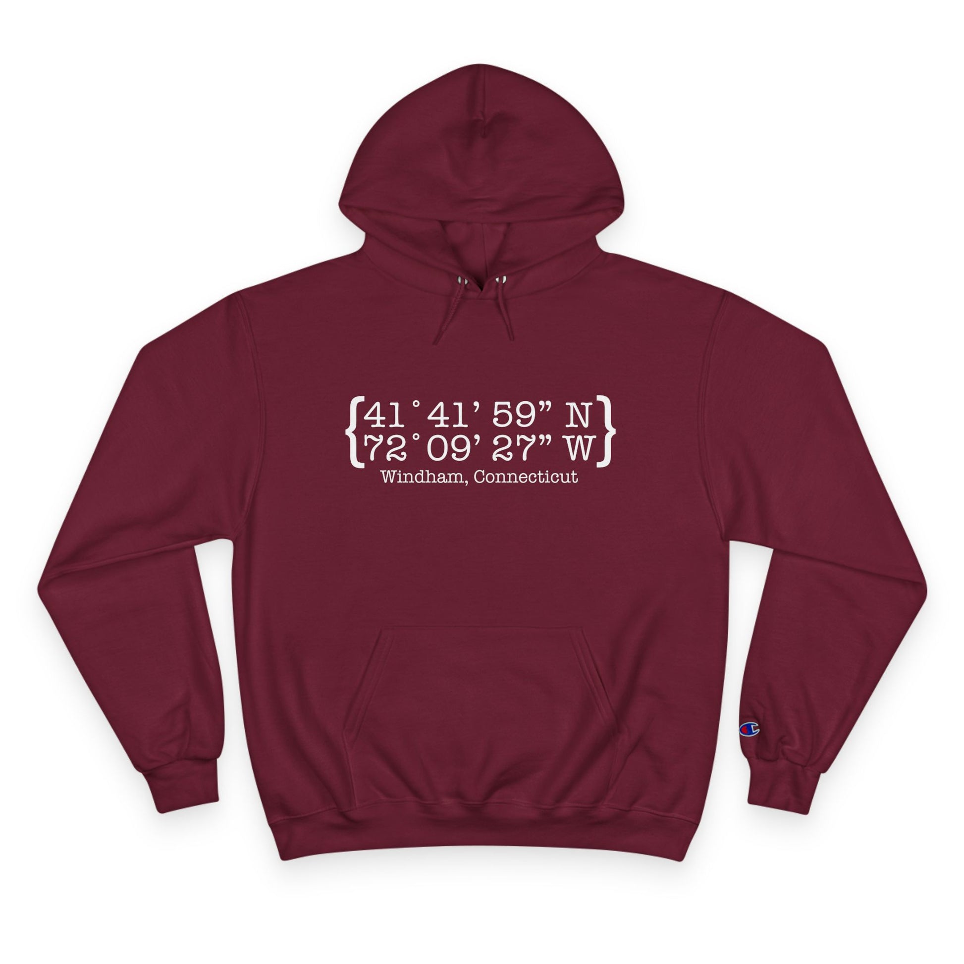 Windham Coordinates // Windham CT unisex champion hoodie sweatshirt  // finding connecticut 
