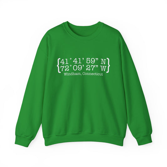 Windham Coordinates // Windham CT unisex  sweatshirt  // finding connecticut 