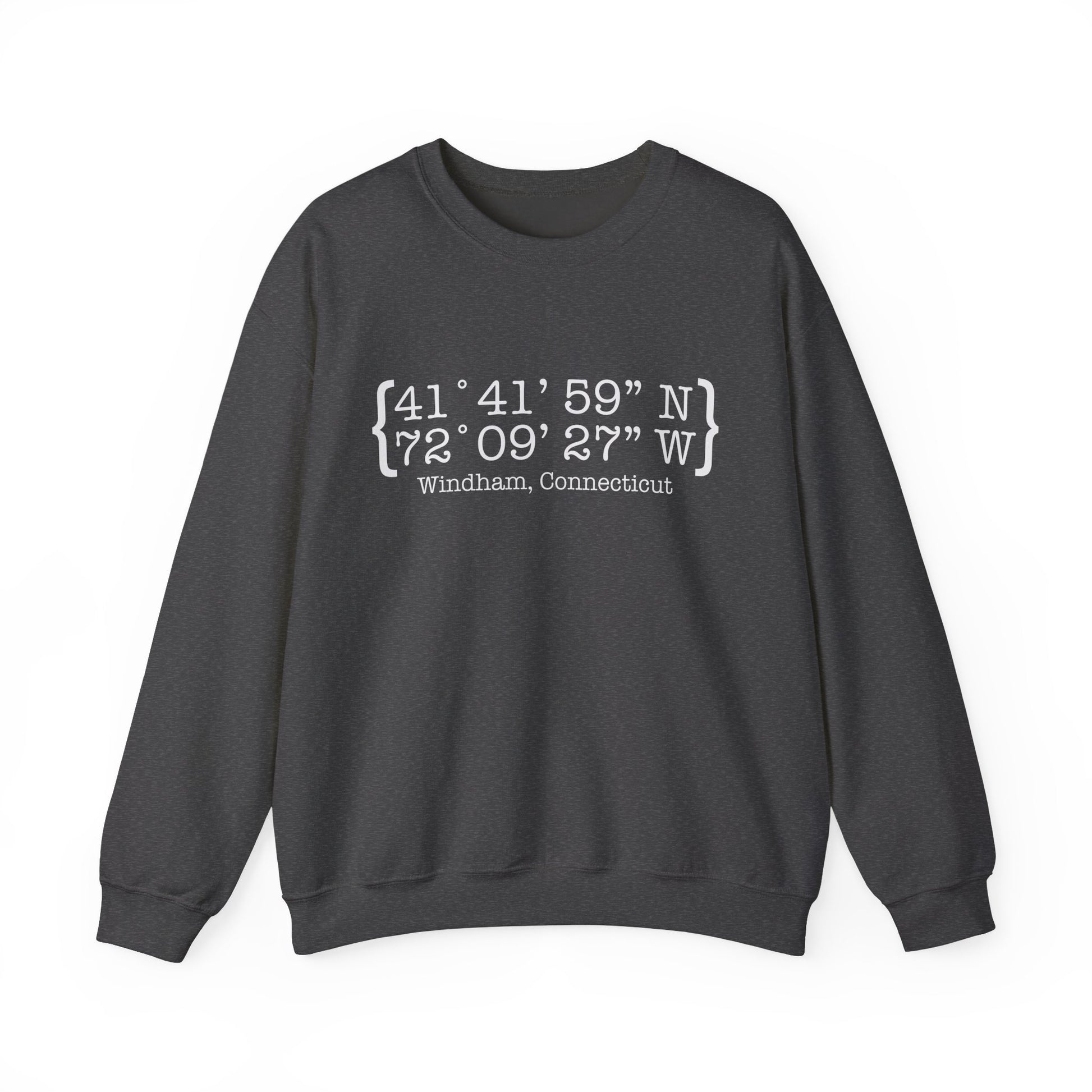 Windham Coordinates // Windham CT unisex  sweatshirt  // finding connecticut 