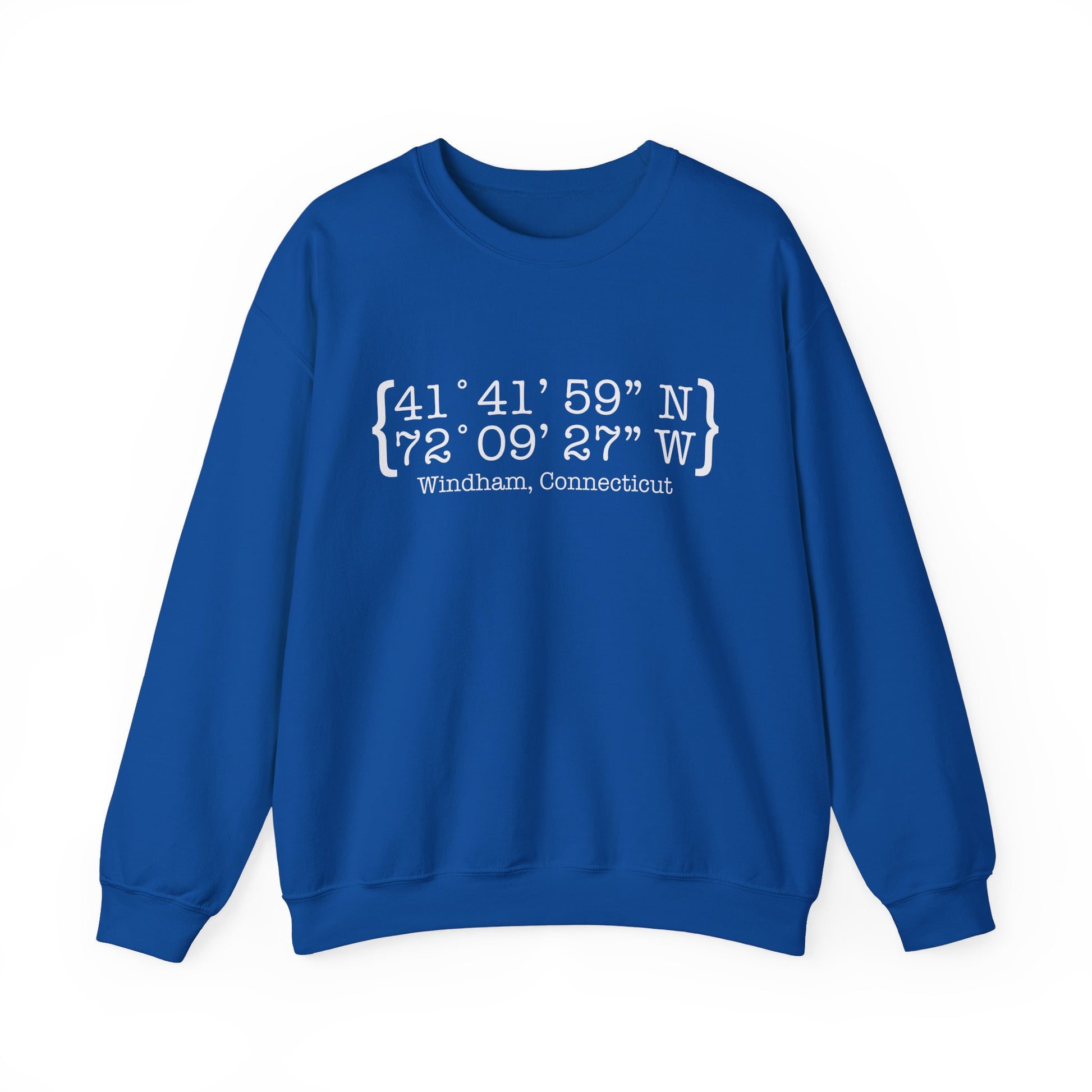 Windham Coordinates // Windham CT unisex  sweatshirt  // finding connecticut 